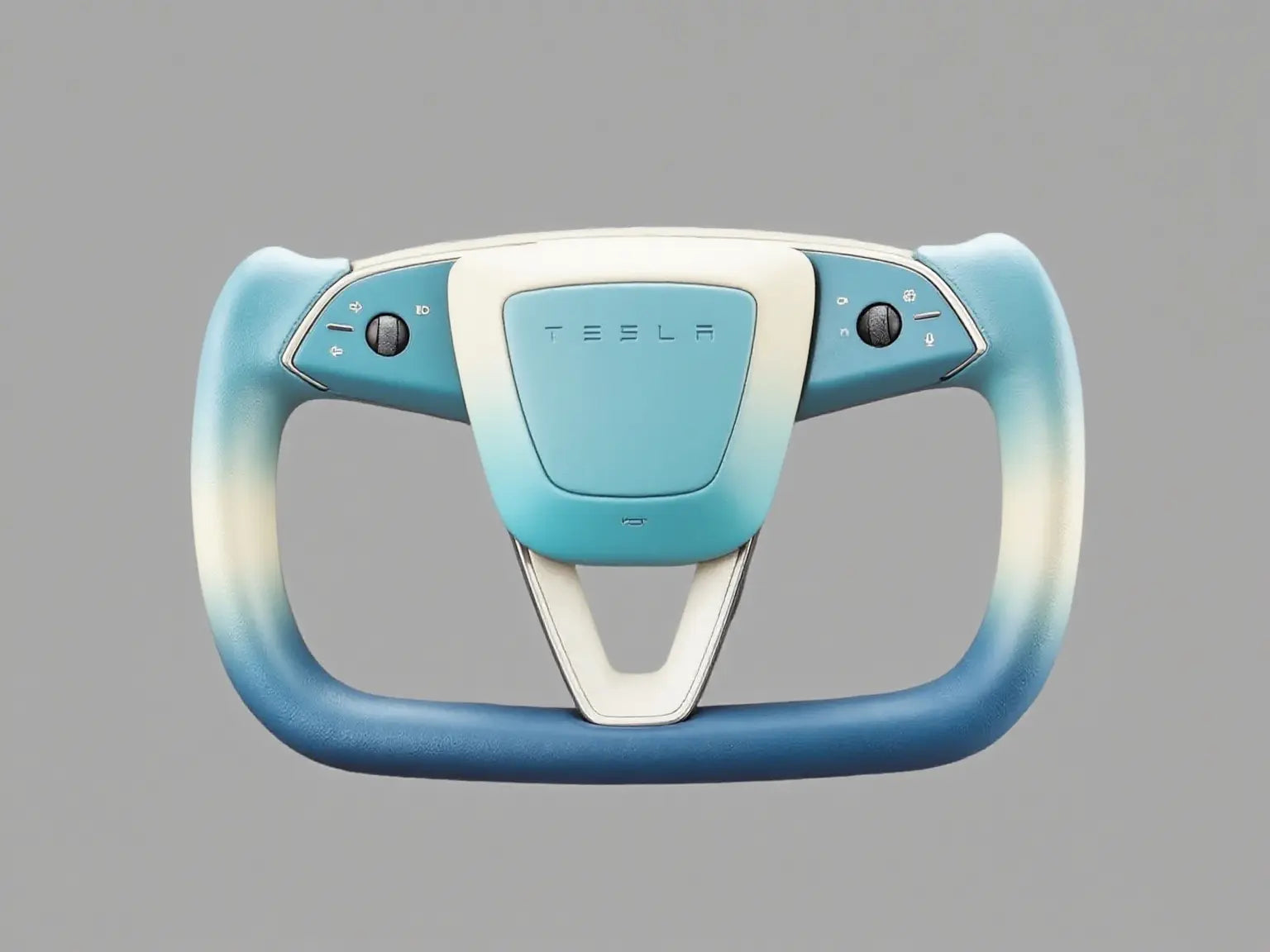 Soothing-Choice-Tesla-Yoke-Steering-Wheel-with-Gradient-Blue-white-Leather Axeco
