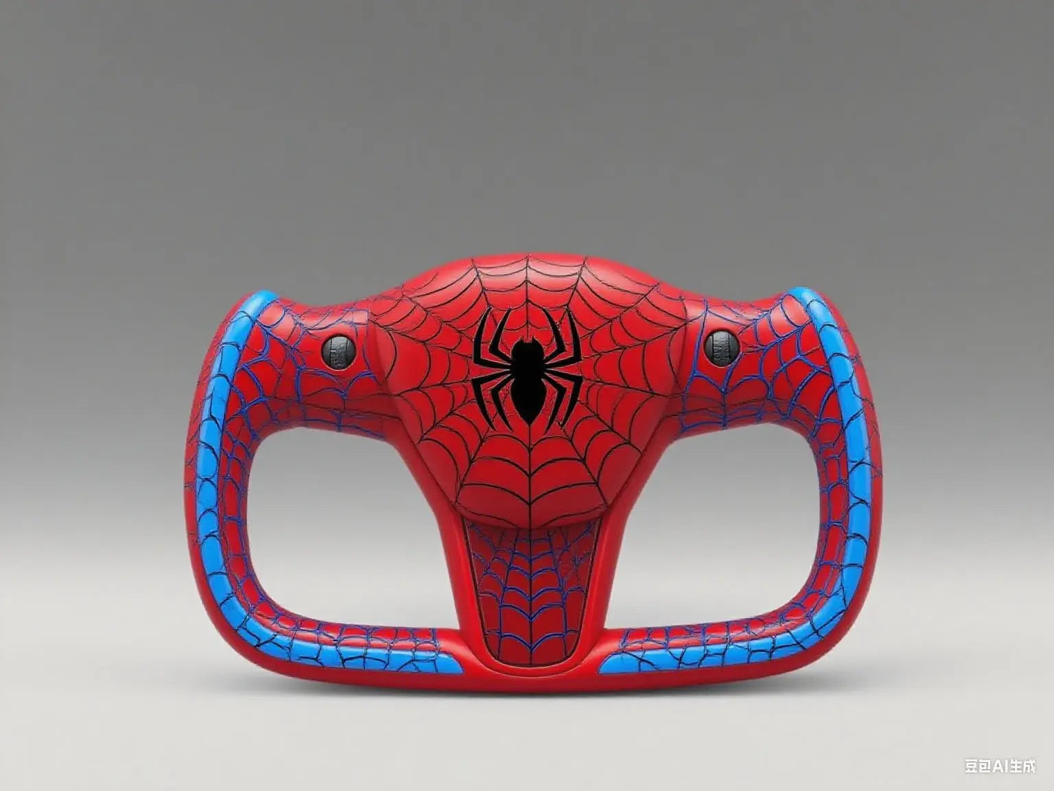Spider-Man-themed-Tesla-steering-wheel-welding-Marvel-s-blood-into-the-cockpit Axeco