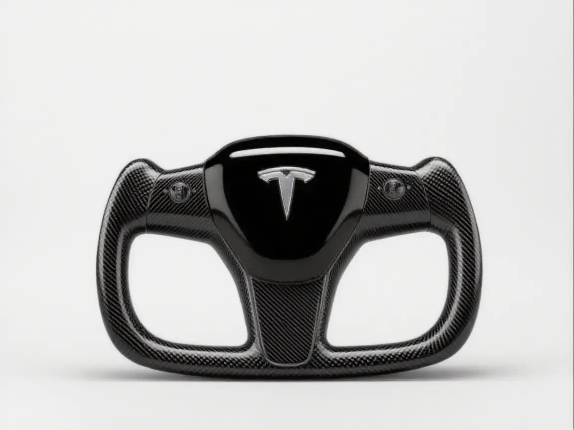 Subtle-luxury-Tesla-carbon-fiber-steering-wheel-is-stunning. Axeco