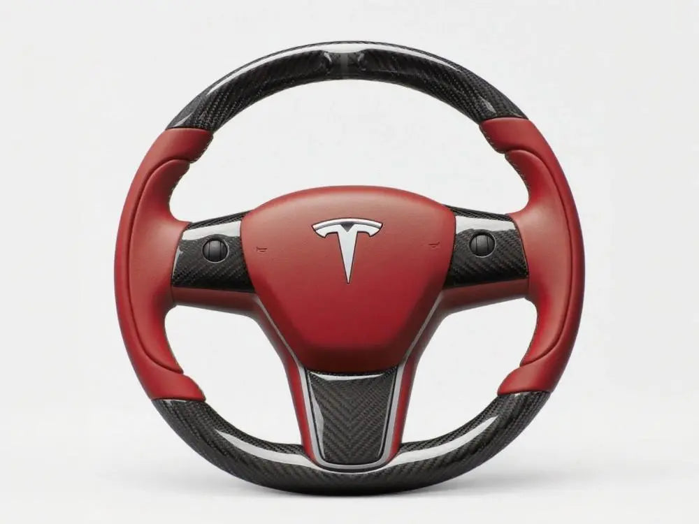 Tesla-Steering-Wheel-with-Carbon-fiber-Red-Flavor-Awakening-Your-Driving-Ambition Axeco