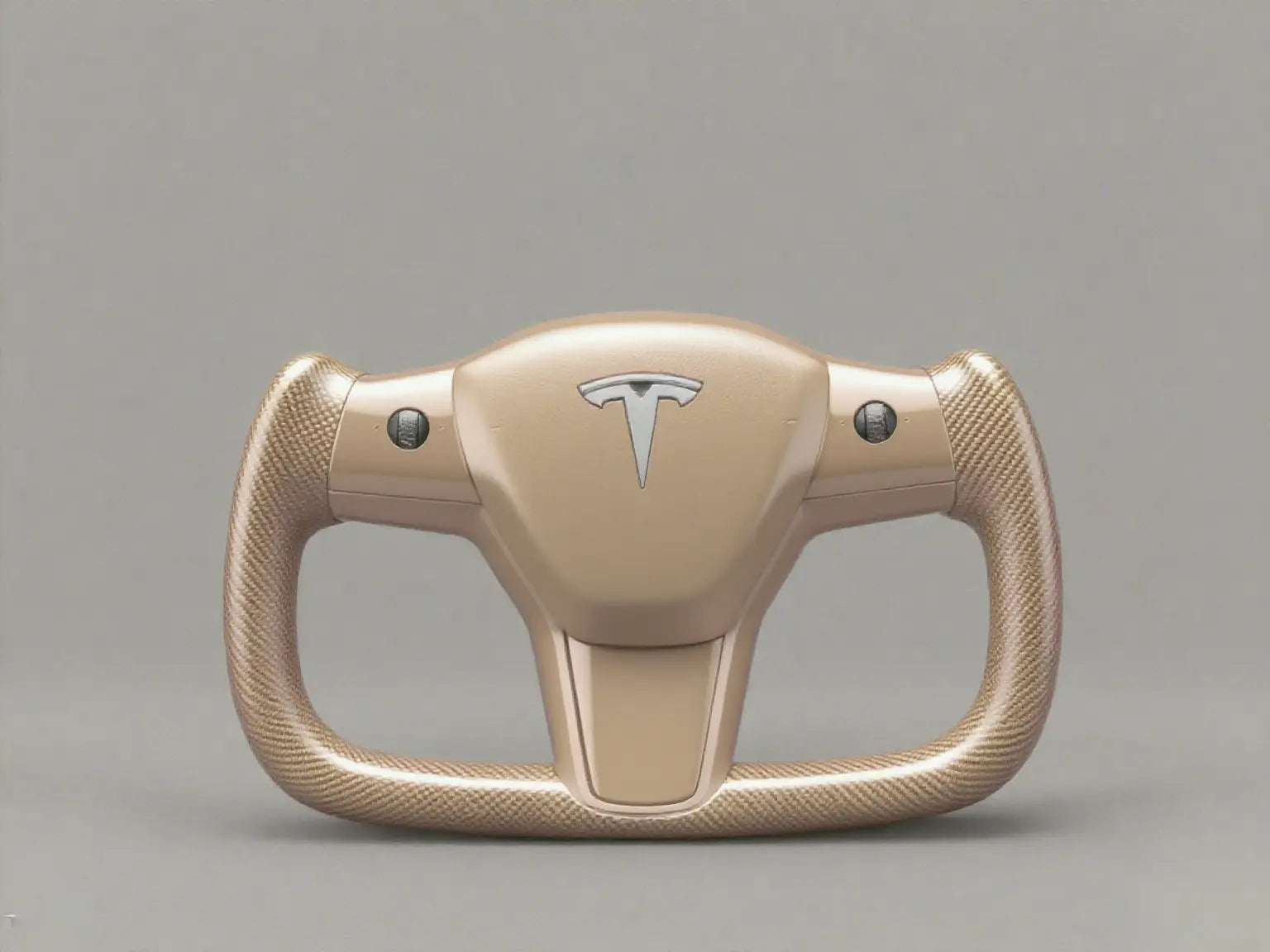 Tesla-Yoke-Steering-Wheel-Champagne-Gold-Highlights-Luxurious-Texture Axeco
