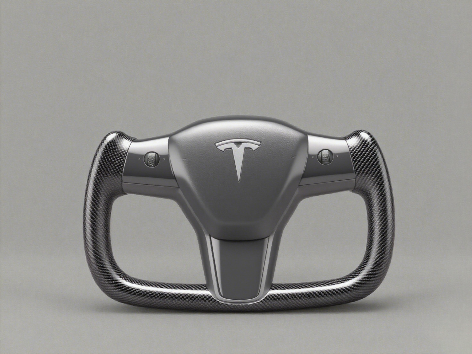 Tesla Yoke Steering Wheel Cool Black Carbon Fiber Interprets Hardcore Aesthetics - Axeco