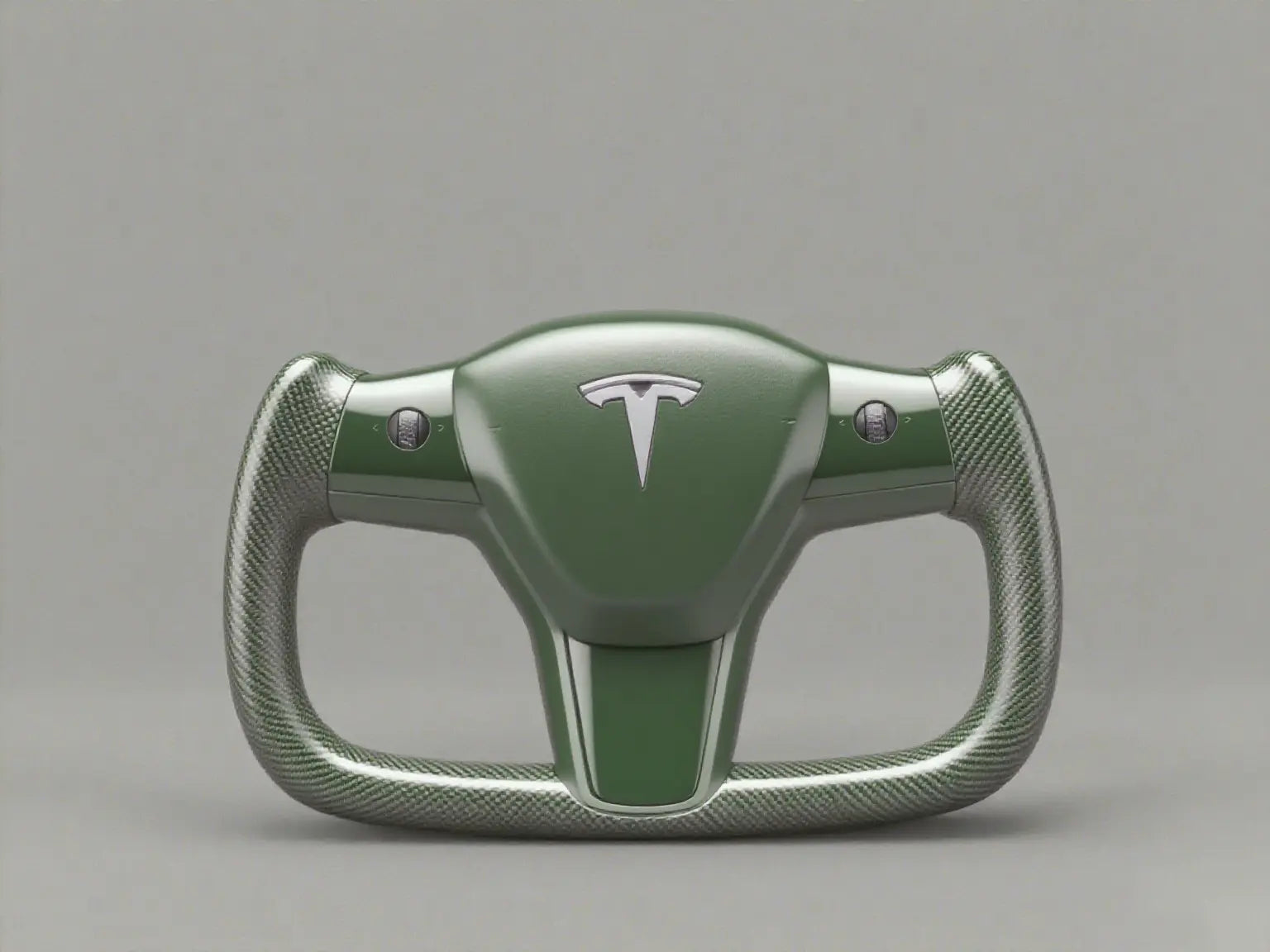 Tesla-Yoke-Steering-Wheel-Retro-Military-Green-Interprets-a-Hardcore-Tone Axeco