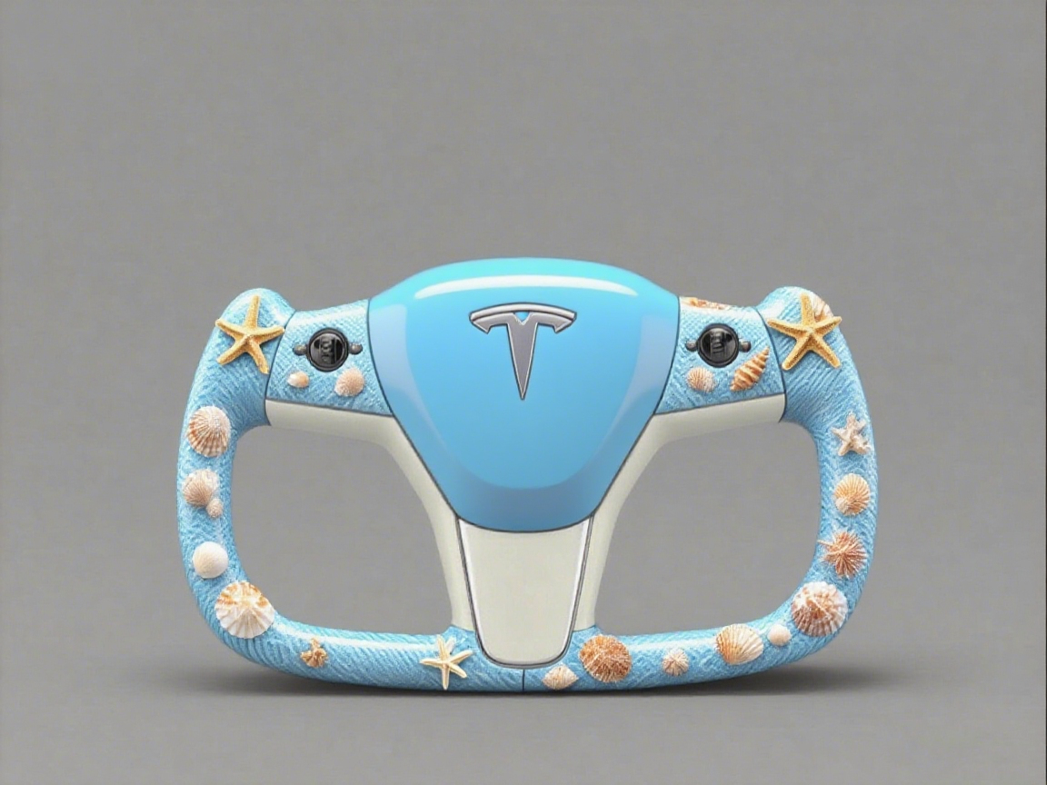 Tesla Yoke Steering Wheel with Ocean Flair, Fascinatingly Unique - Axeco