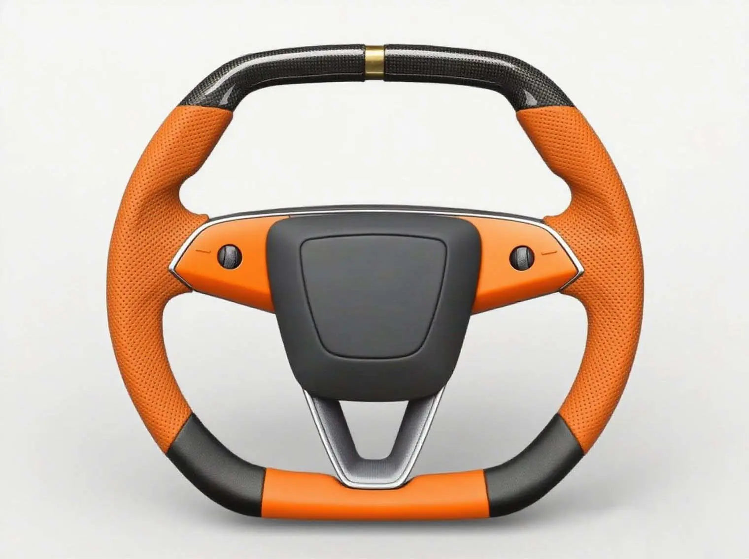 The-striking-visual-impact-of-Tesla-custom-steering-wheel-blending-orange-and-black. Axeco