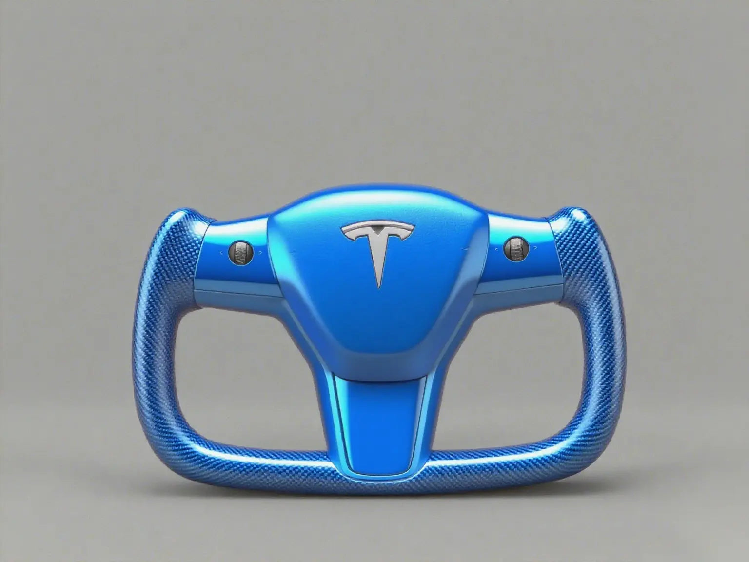 Tranquil-Power-Shown-Tesla-Yoke-Steering-Wheel-in-Deep-sea-Blue-Carbon Axeco