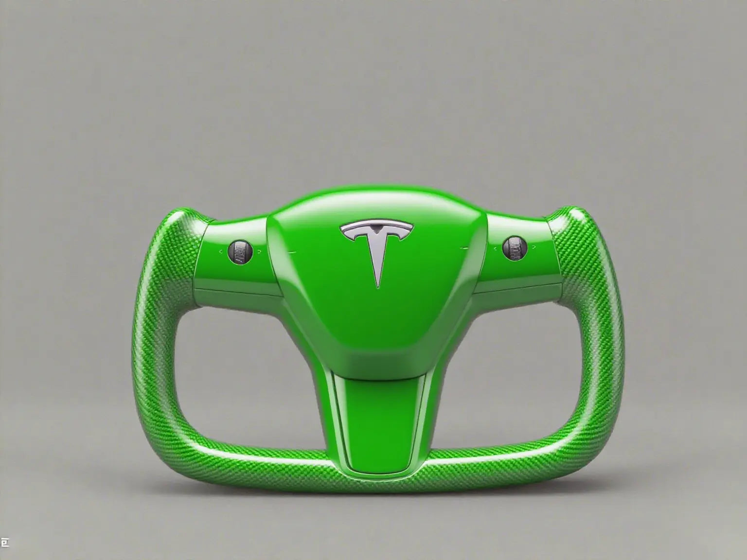 Vibrant-Green-Tesla-Yoke-Steering-Wheel-s-Fresh-Impact Axeco