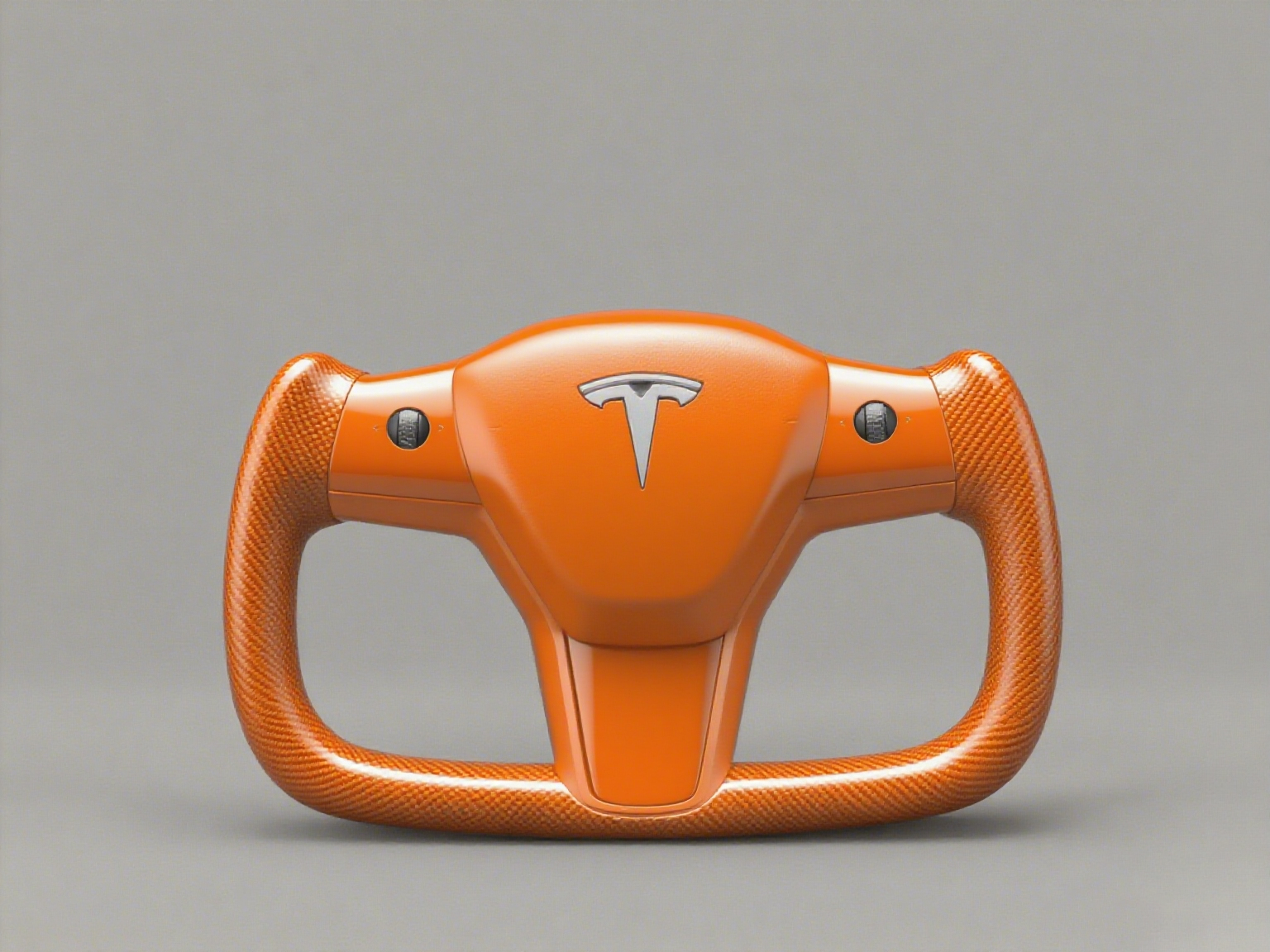 Vibrant Orange Tesla Yoke Steering Wheel, Unleashing the Sunshine Offensive - Axeco