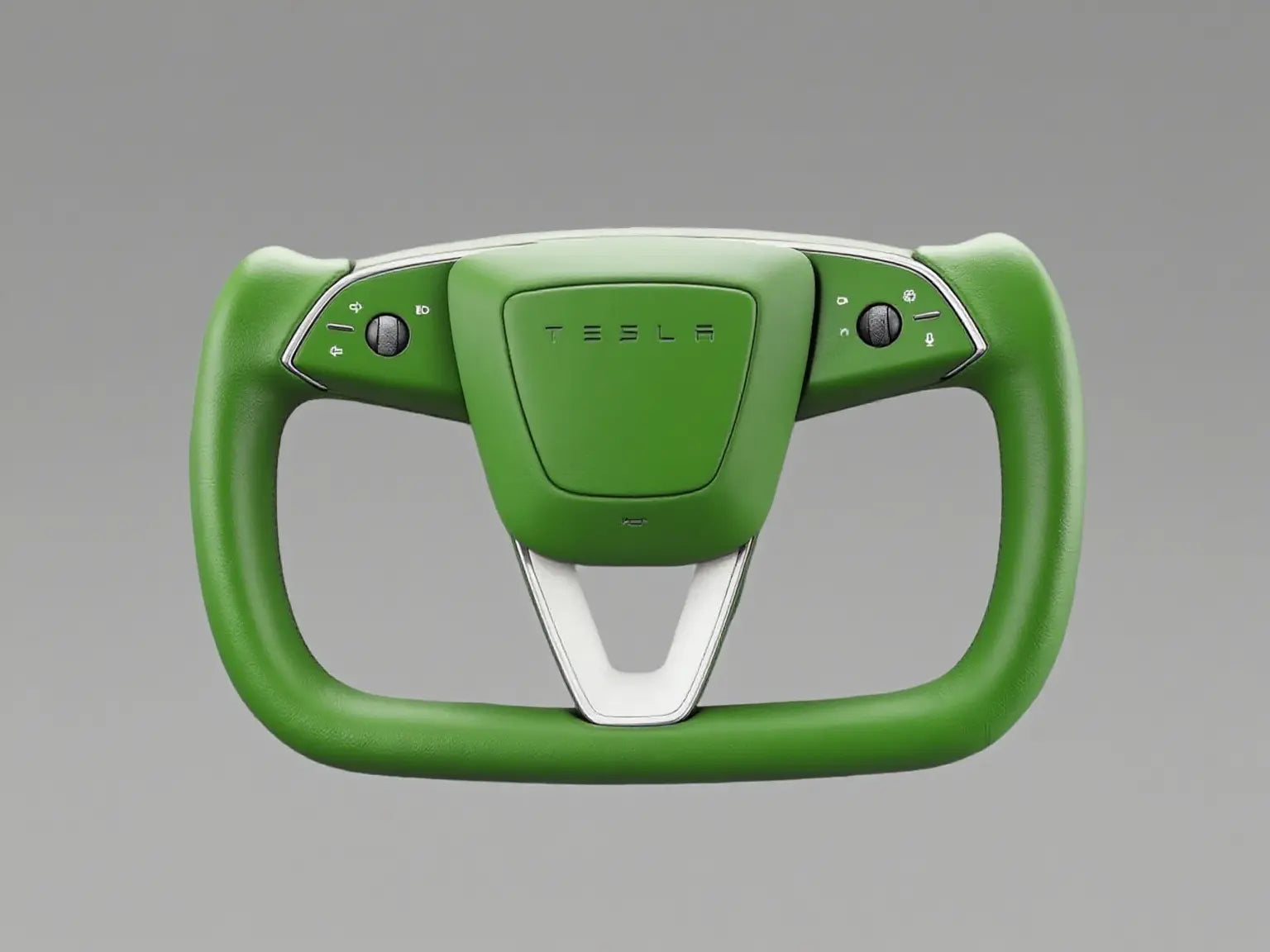 Vibrant-Vitality-Tesla-Yoke-Steering-Wheel-with-Emerald-Green-Leather Axeco