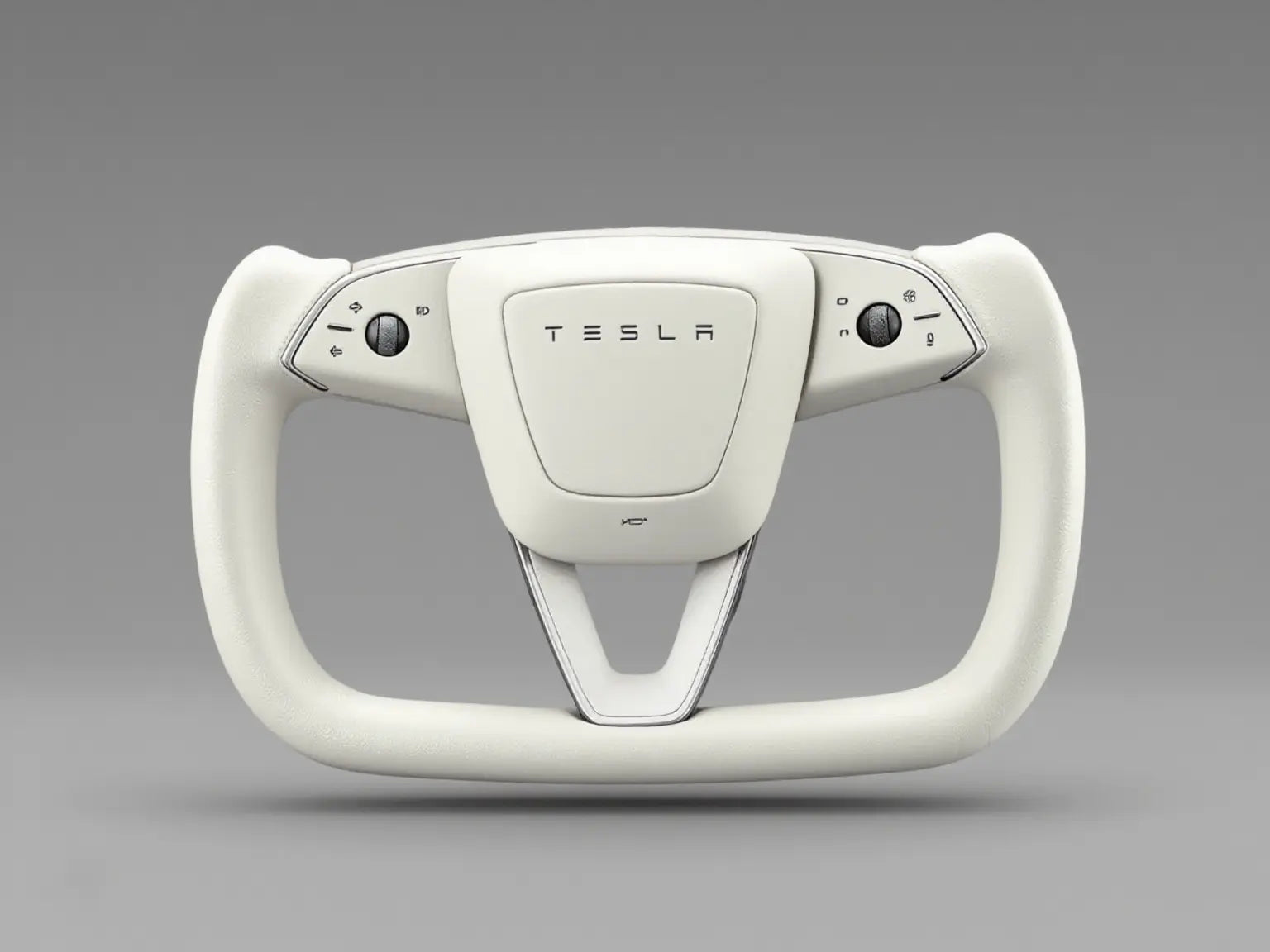 White-Leather-Tesla-Yoke-Steering-Wheel-Exuding-Pristine-Elegance Axeco