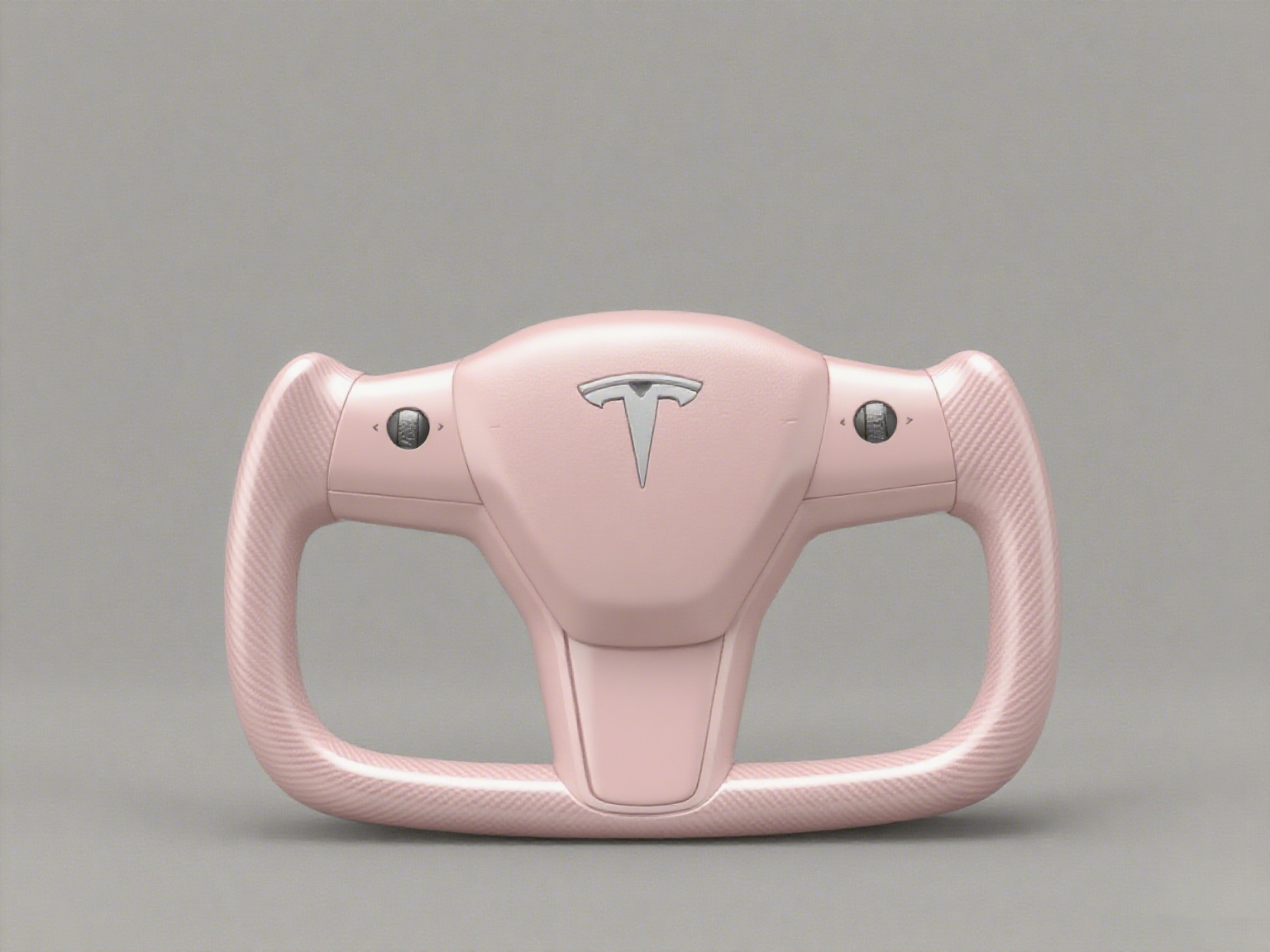 oft Mist Pink Tesla Yoke Steering Wheel, Creating a Dreamy Atmosphere - Axeco