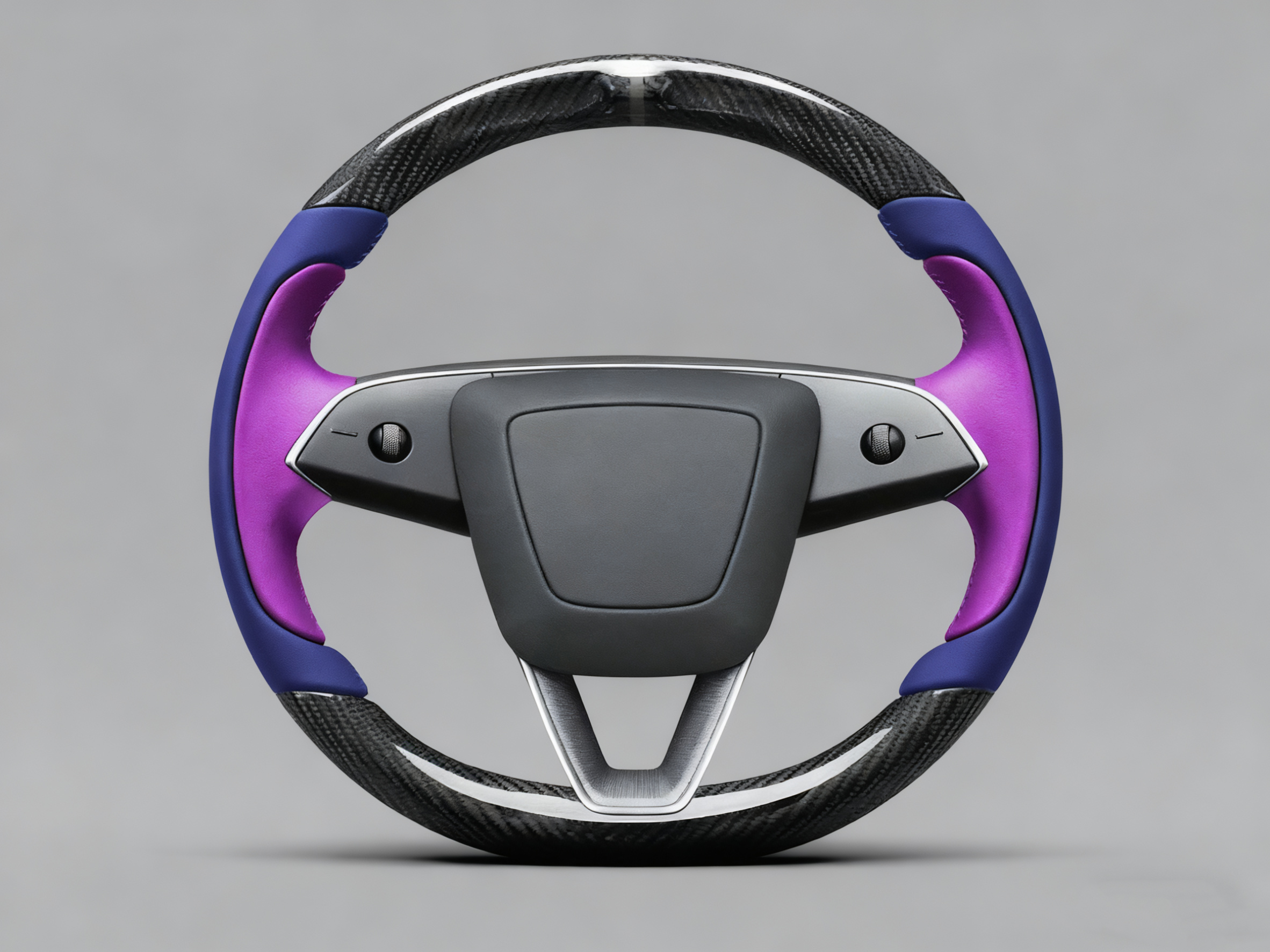 Deep sea blue and bright purple Carbon Fiber Tesla Model Y Juniper Steering Wheel For Lady's -Track Master(2023.9+) Axeco