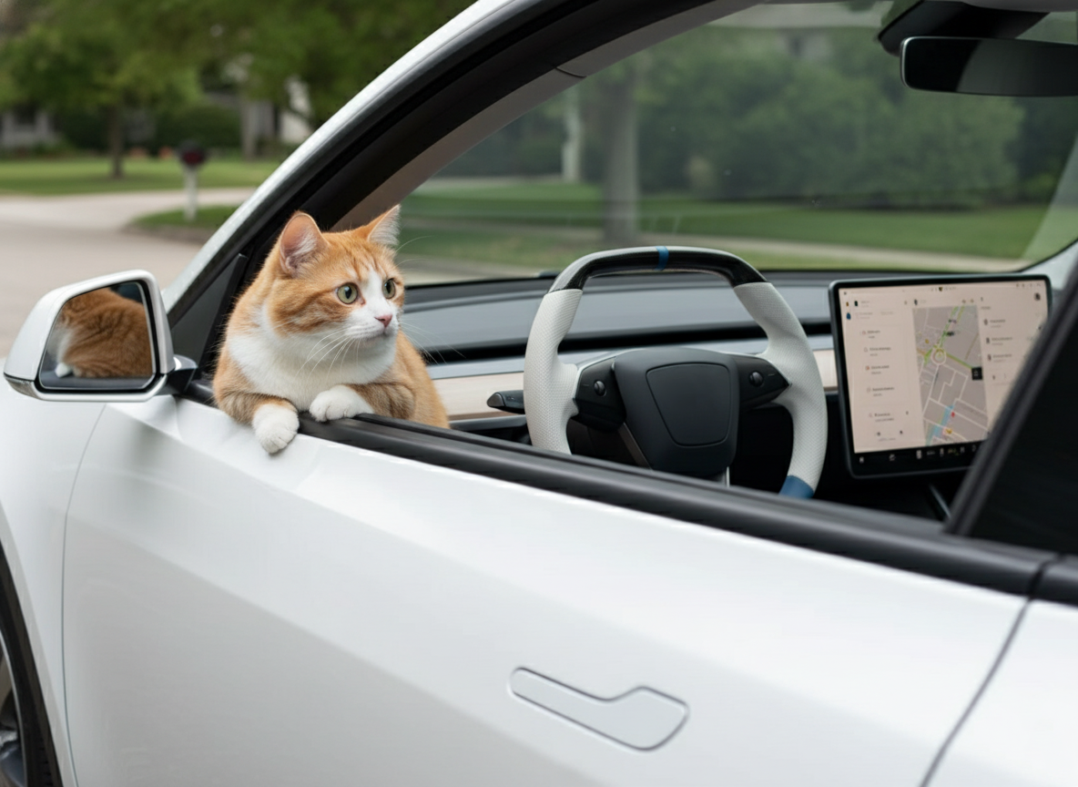 White and blue Leather Carbon Fiber Customize Tesla model 3 highland Steering Wheel - Super Enhancer(2023.9+) Axeco