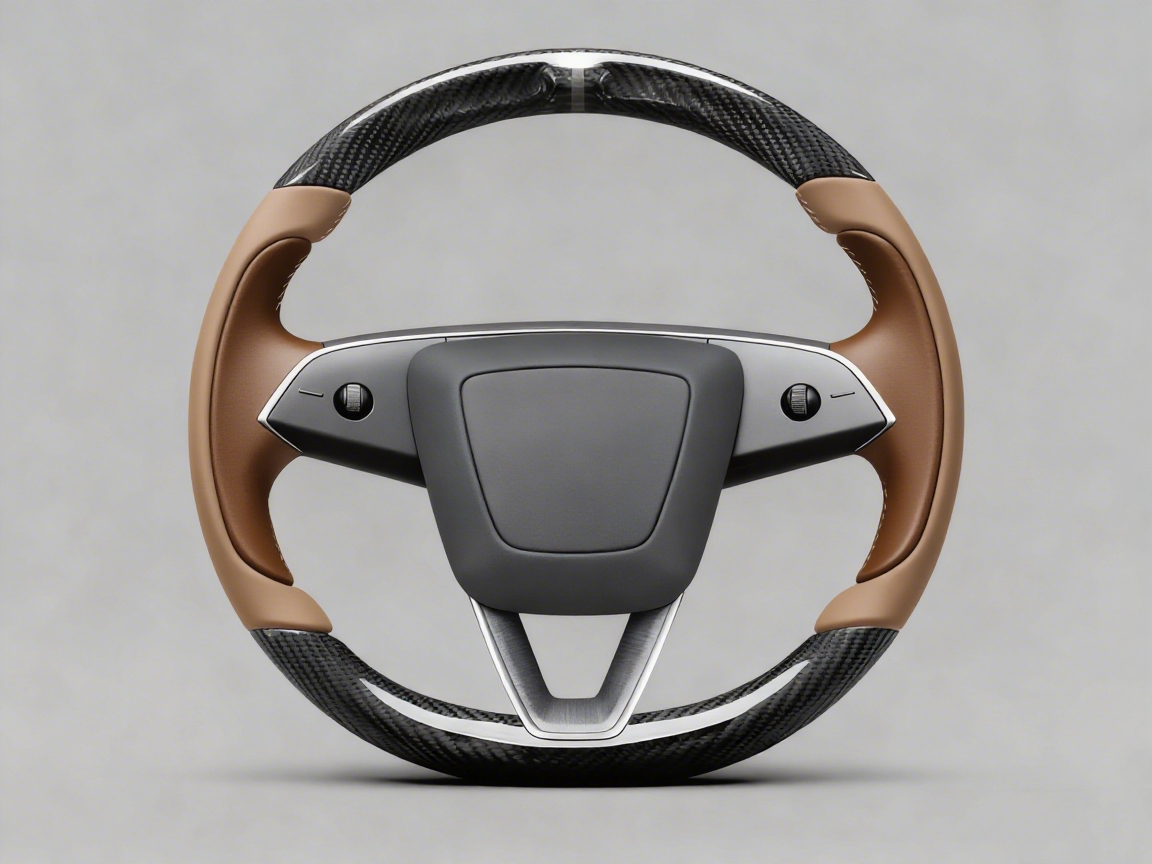 Brownish skin Carbon Fiber Tesla Model Y Juniper Steering Wheel For Lady's -Track Master(2023.9+) Axeco