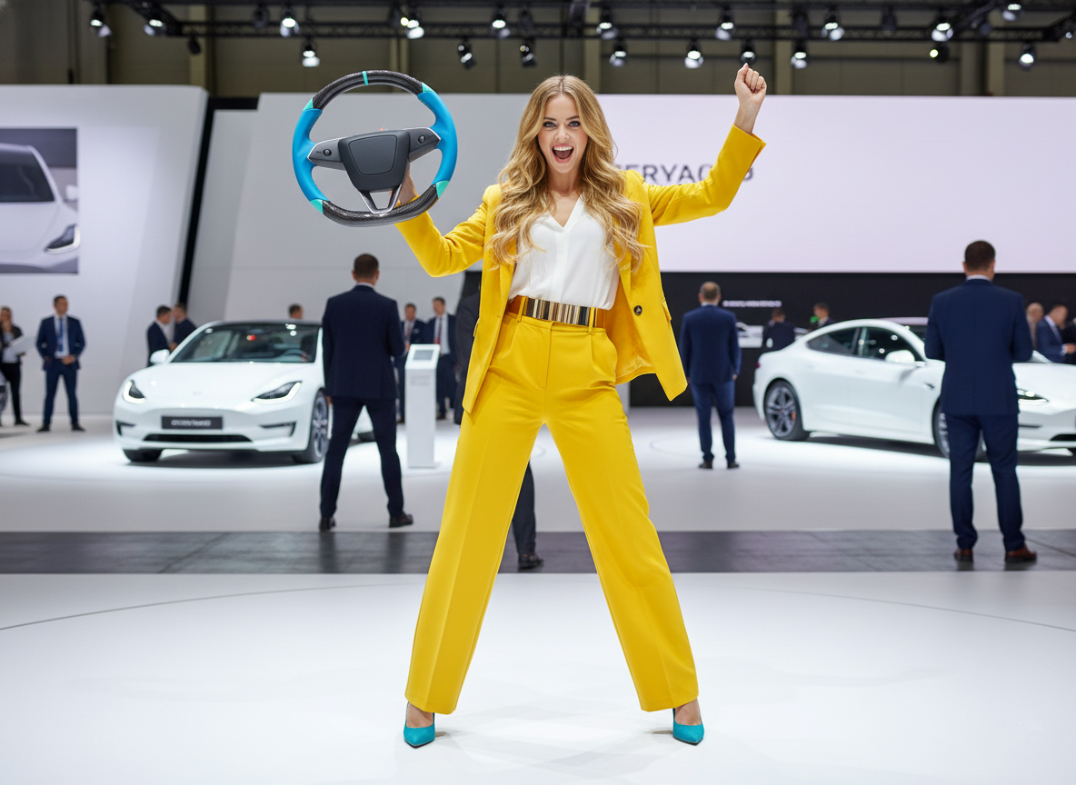 Blue and green Carbon Fiber Tesla Model 3 Highland Custom Steering Wheel -DYNA(2023.9)