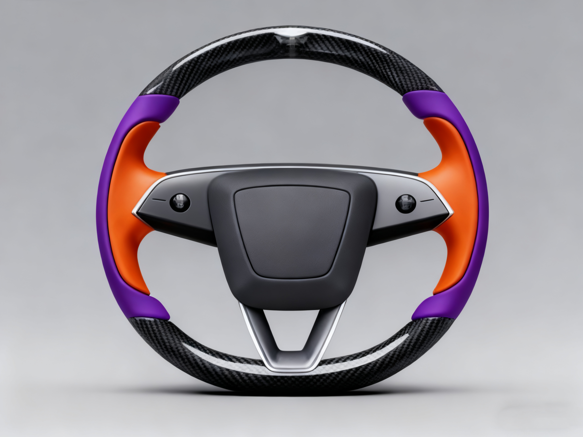 Bright orange and deep purple Carbon Fiber Tesla Model Y Juniper Steering Wheel For Lady's -Track Master(2023.9+) Axeco