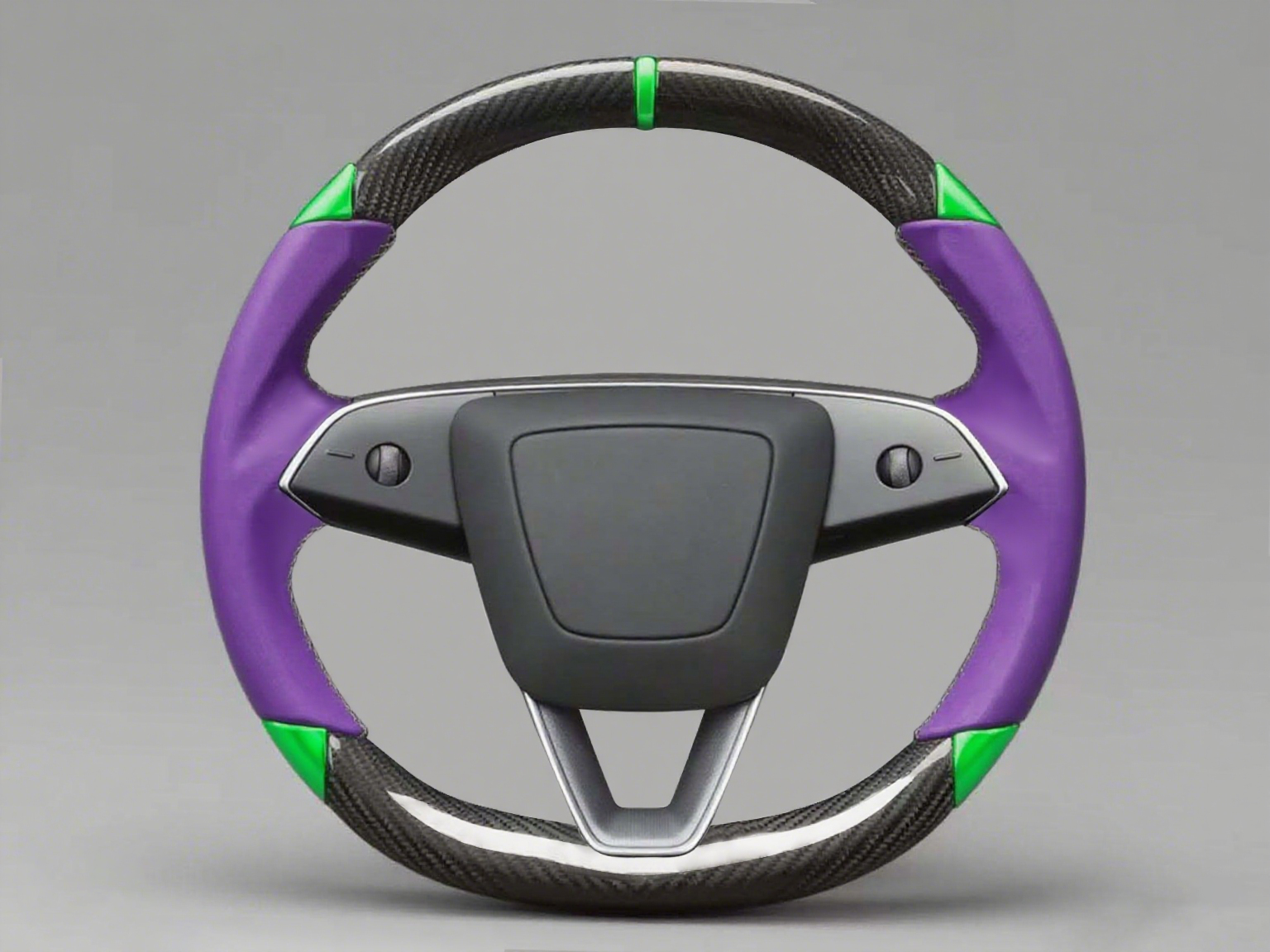 Blue-Golden Carbon Fiber Tesla Model 3 Highland Custom Steering Wheel -DYNA(2023.9) Axeco