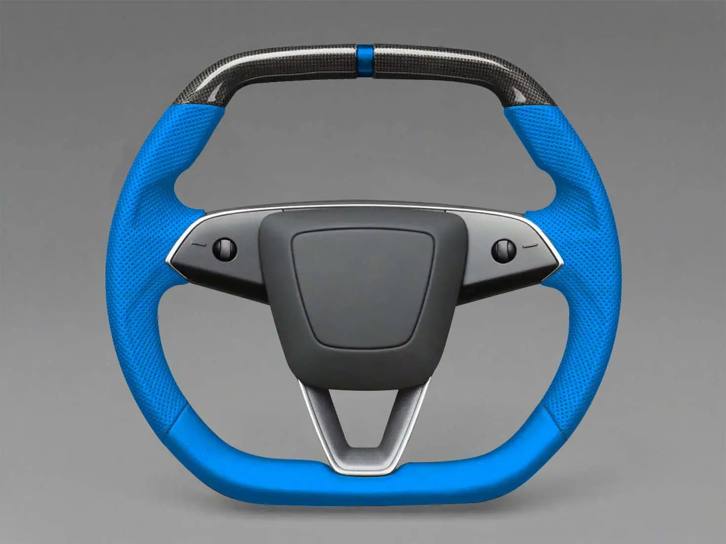 Blue Carbon Fiber Customize Tesla mode 3 highland Steering Wheel - Super Enhancer(2023.9+) Axeco