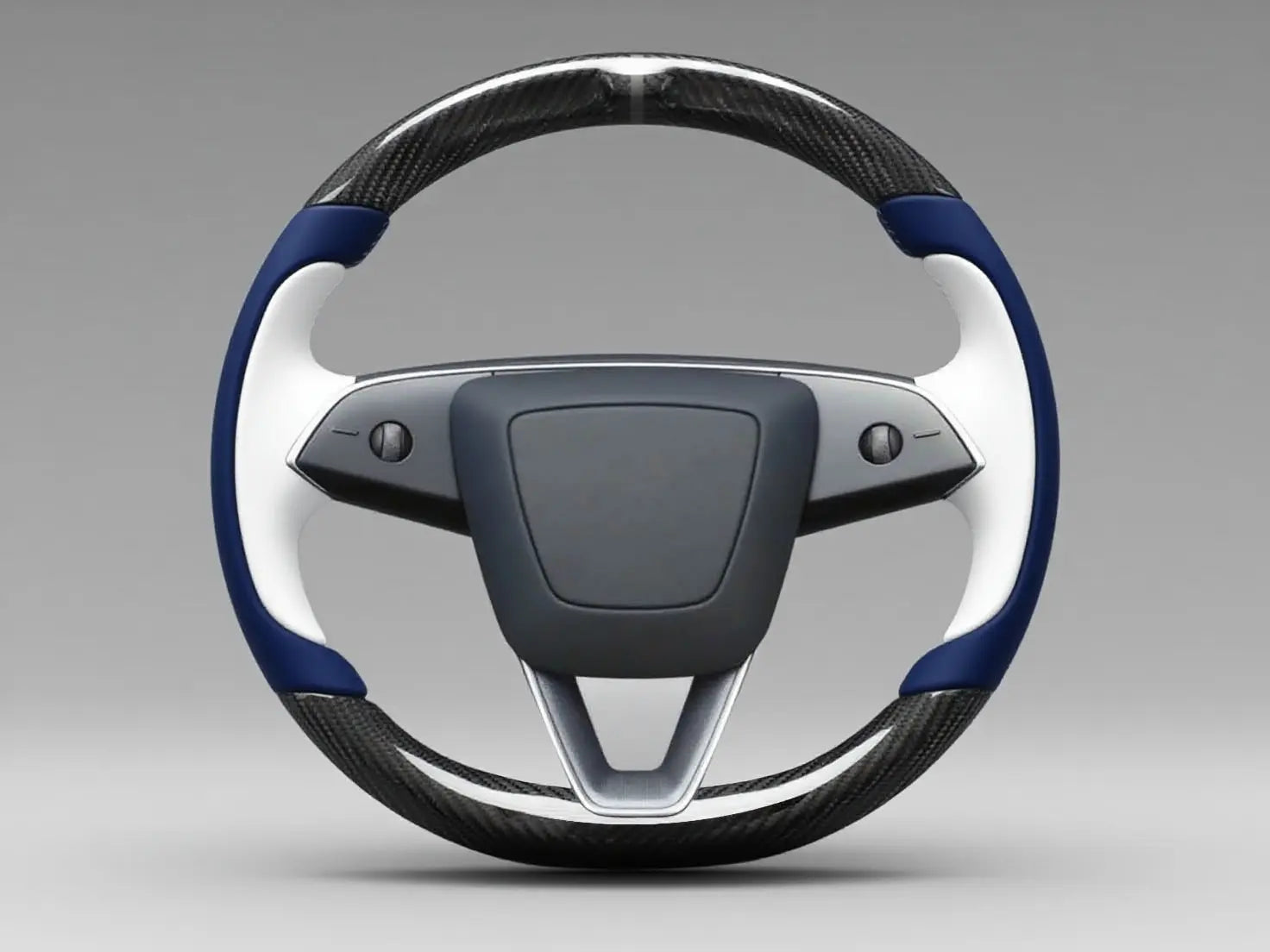 Blue-White Carbon Fiber Tesla model 3 highland Steering Wheel -Track Master(2023.9+) Axeco