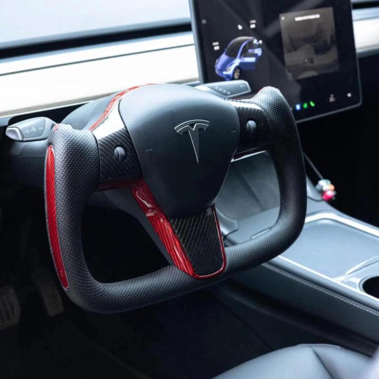 Yoke Carbon Fiber Steering Wheel for Tesla Model 3-Customize - Axeco