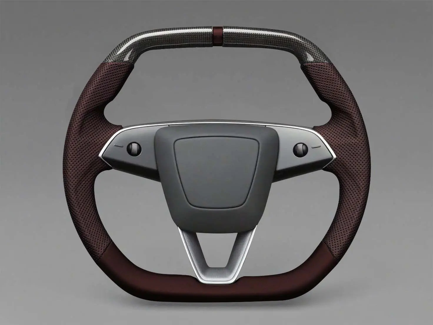 Dark brown - Black Carbon Fiber Tesla model 3 highland Steering Wheel -Super Enhancer(2023.9+) Axeco