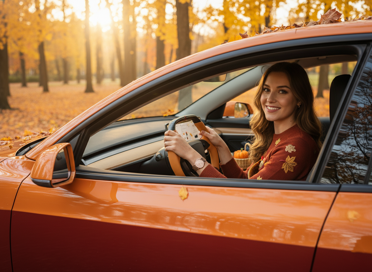 Warm orange and burgundy Leather Carbon Fiber Customize Tesla model 3 highland Steering Wheel - Super Enhancer(2023.9+) Axeco