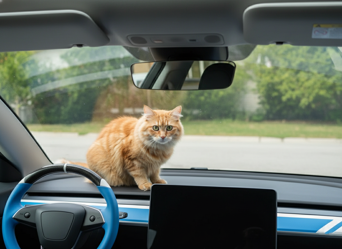 Blue-White Carbon Fiber Customize Tesla Model Y Juniper Steering Wheel - DYNA (2025+) Axeco