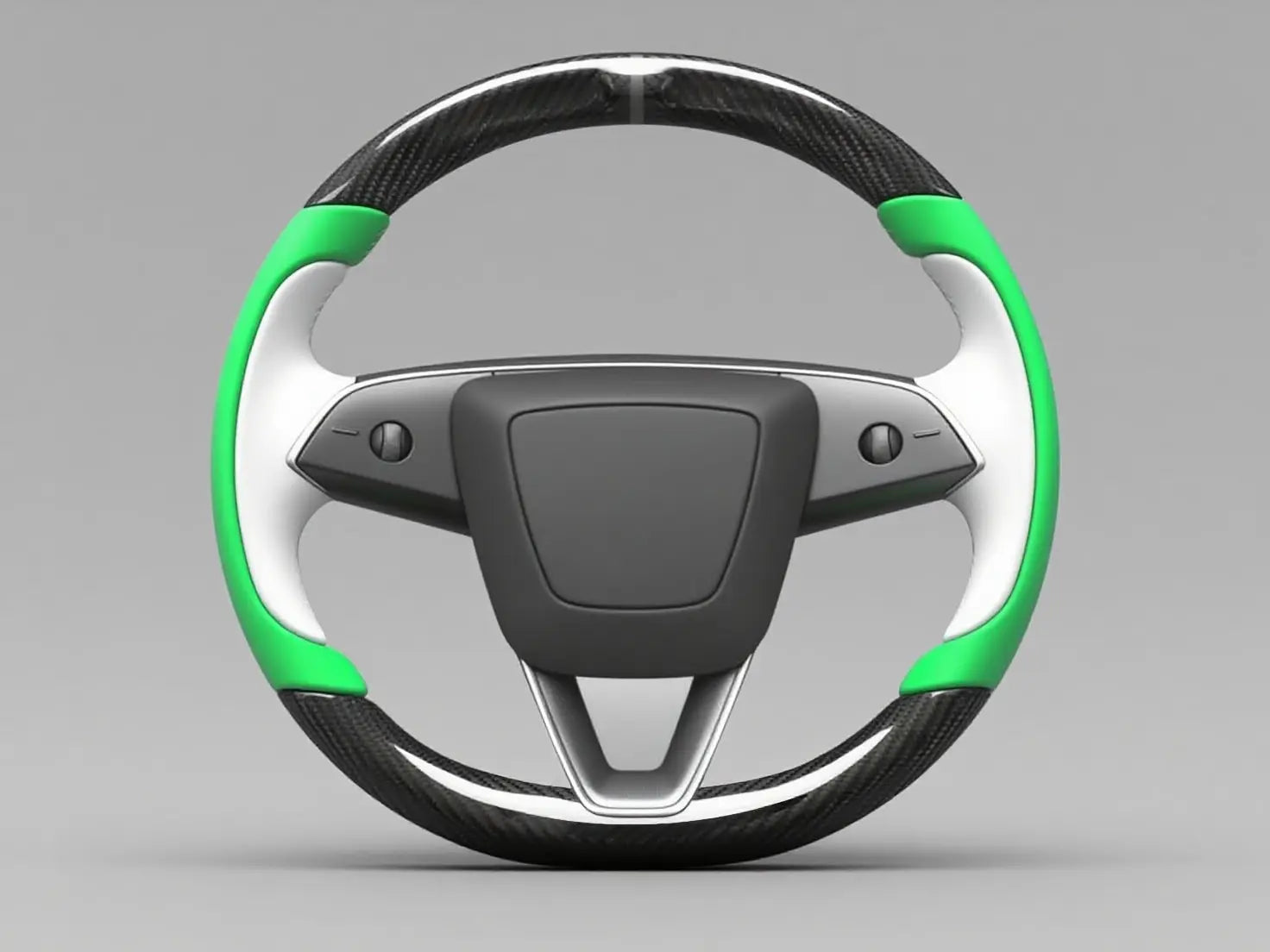 Light Green-White Carbon Fiber Tesla model 3 highland Steering Wheel -Track Master(2023.9+) Axeco