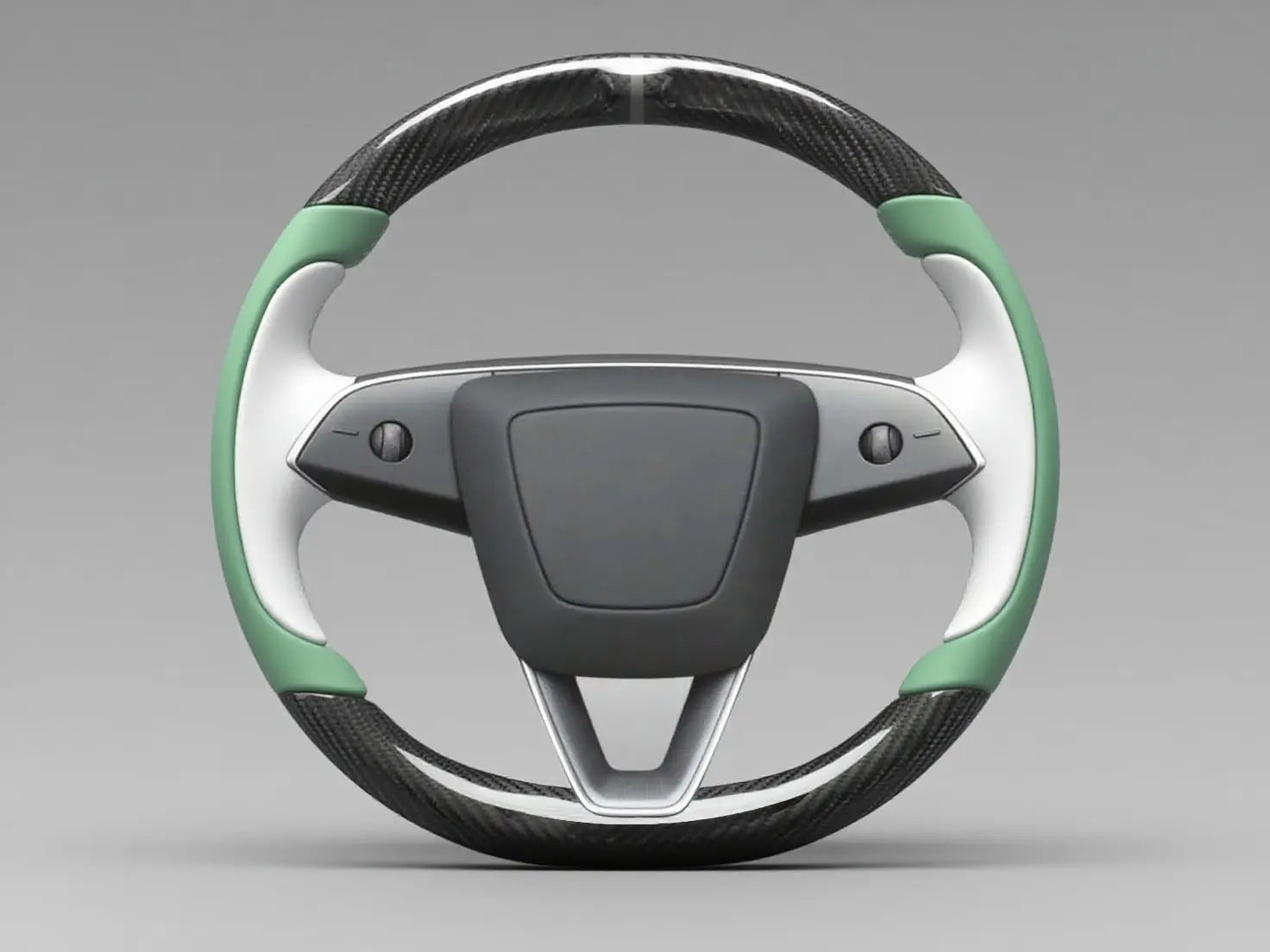 Matcha Green Carbon Fiber Tesla model 3 highland Steering Wheel -Track Master(2023.9+) Axeco