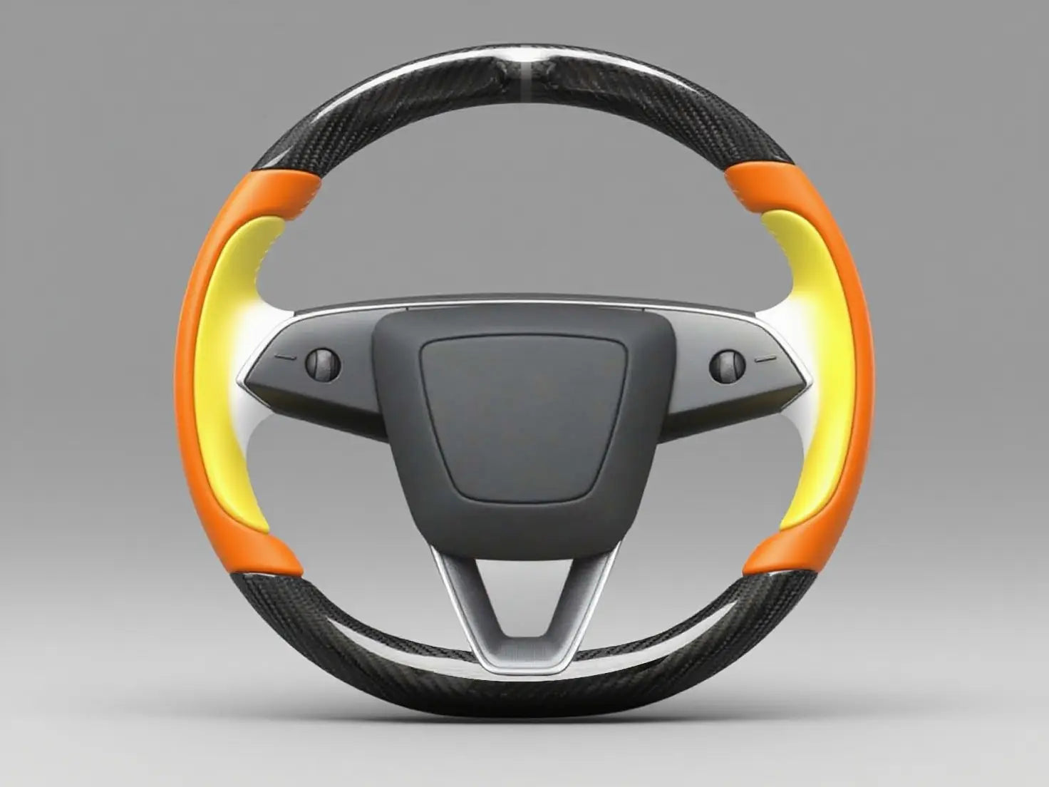 Orange-Yellow Carbon Fiber Tesla model 3 highland Steering Wheel -Track Master(2023.9+) Axeco