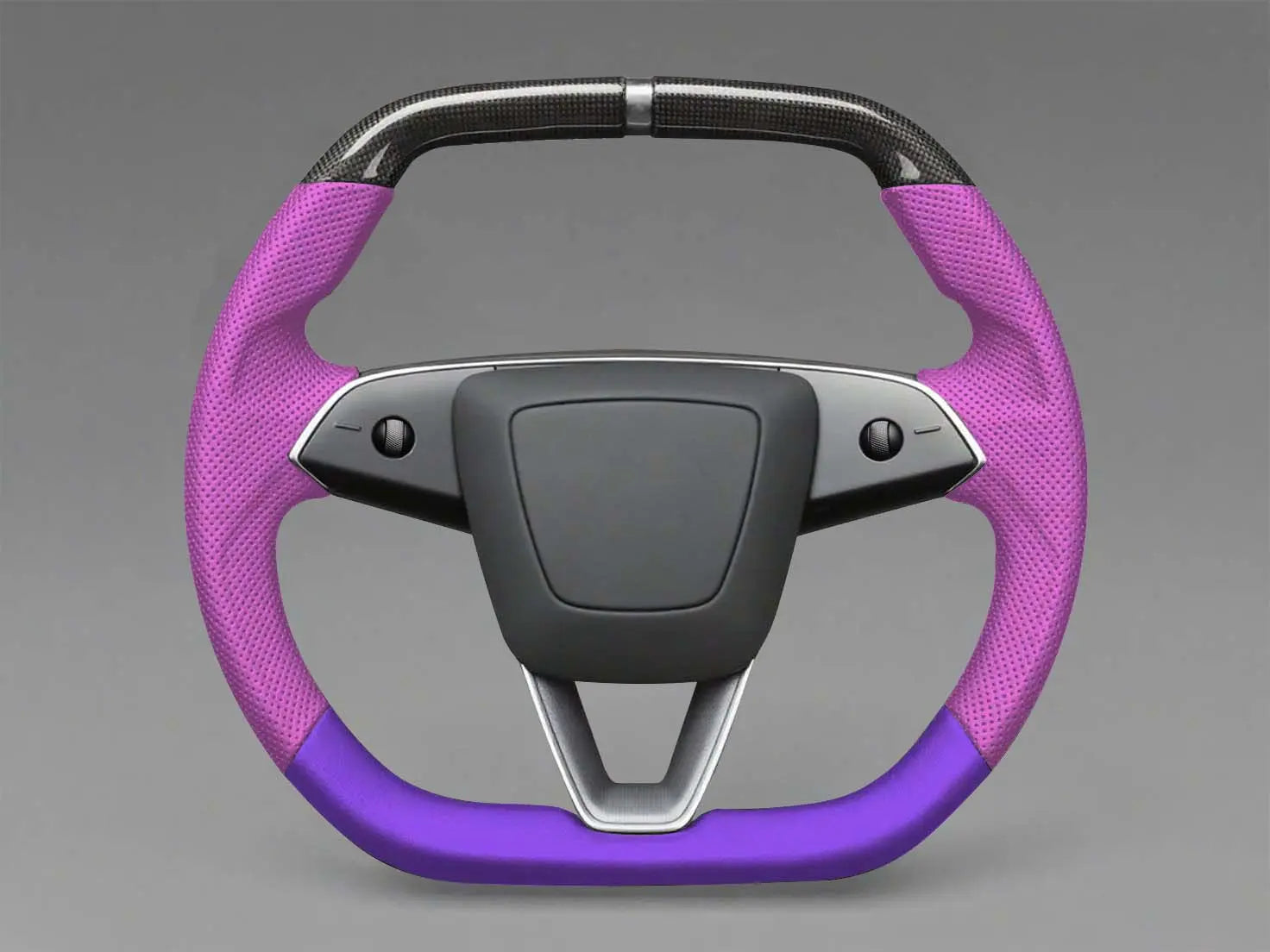 Pink and purple Carbon Fiber Customize Tesla mode 3 highland Steering Wheel - Super Enhancer(2023.9+) Axeco