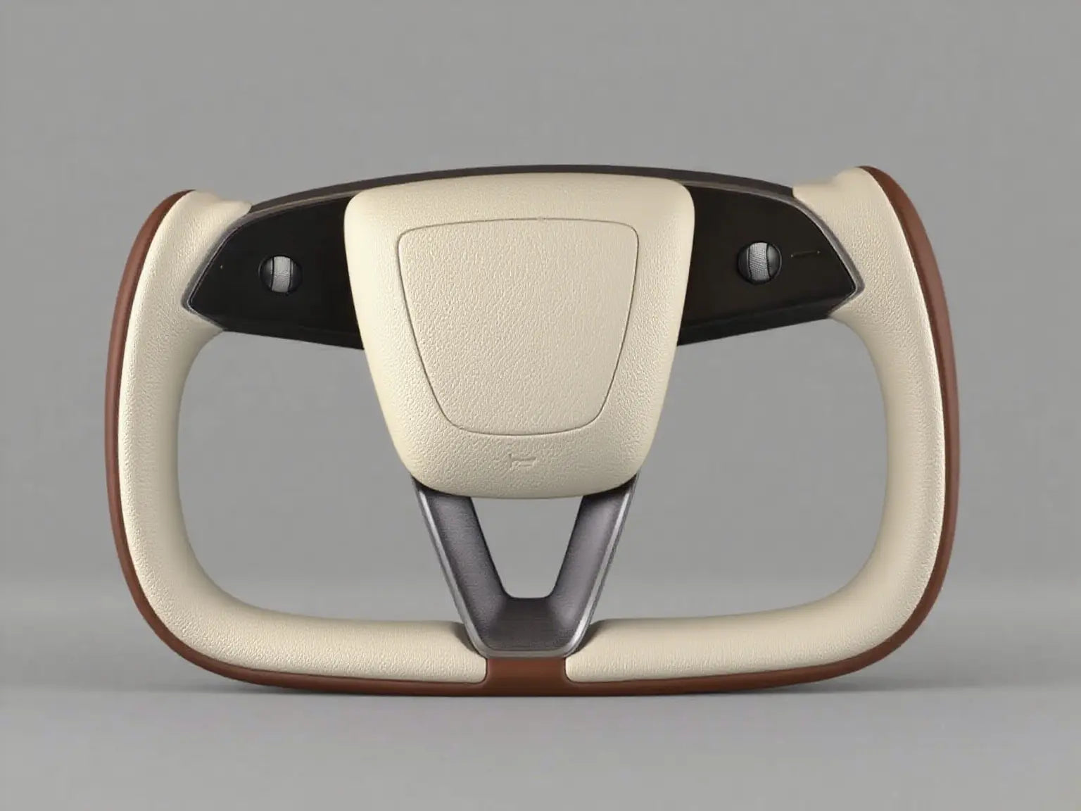 brown off-white Tesla Yoke model Y Juniper Steering Wheel(2025+) Axeco