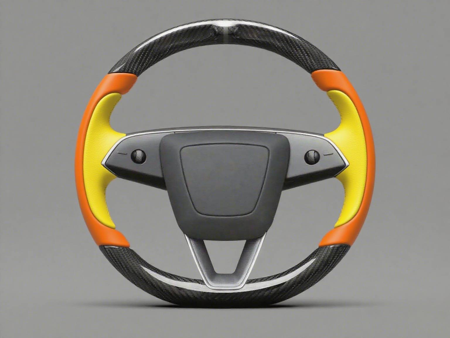 Orange-Yellow Carbon Fiber Tesla model 3 highland Steering Wheel -Track Master(2023.9+) Axeco