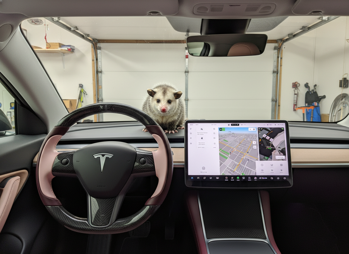 Wine red and soft pink Carbon Fiber Tesla Model Y Steering Wheel-Track Master(2020-2024) Axeco