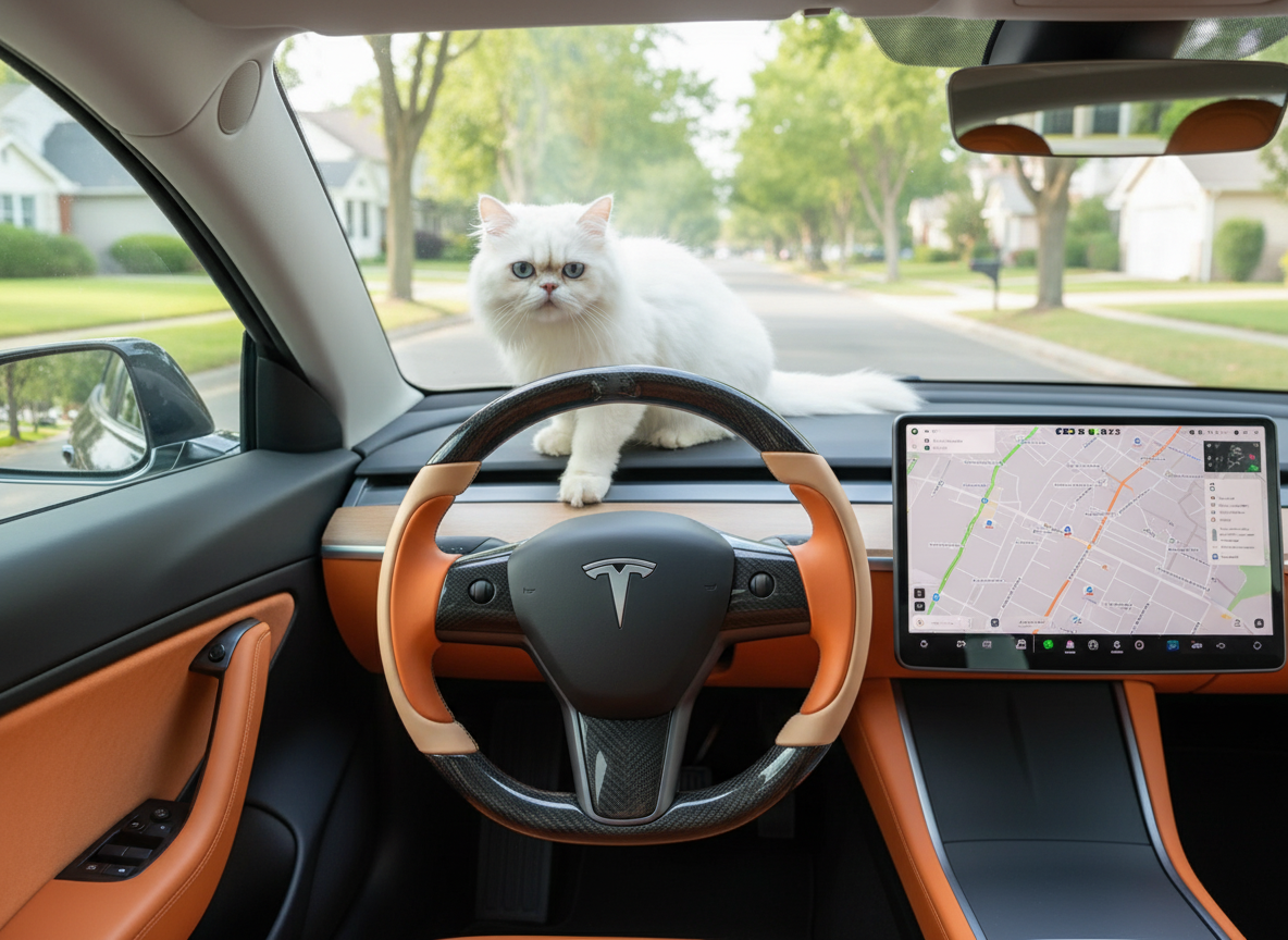 Orange-Light Beige Carbon Fiber Tesla model 3 Steering Wheel -Track Master(2023.9+) Axeco