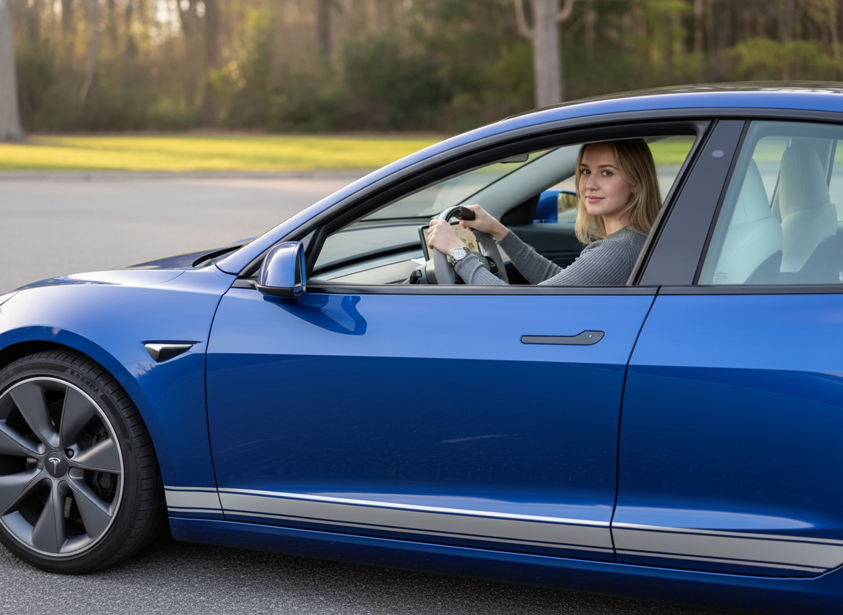 Silver Gray Carbon Fiber Tesla Model 3 Steering Wheel - Track Master (2017-2023.8) Axeco