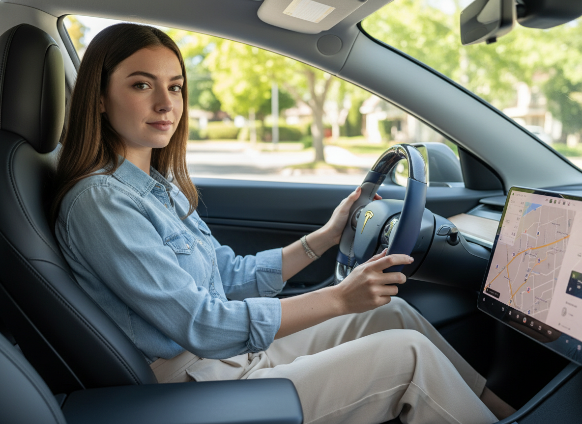 Deep sea blue and silver gray Carbon Fiber Tesla model 3 Steering Wheel -Track Master(2023.9+) Axeco