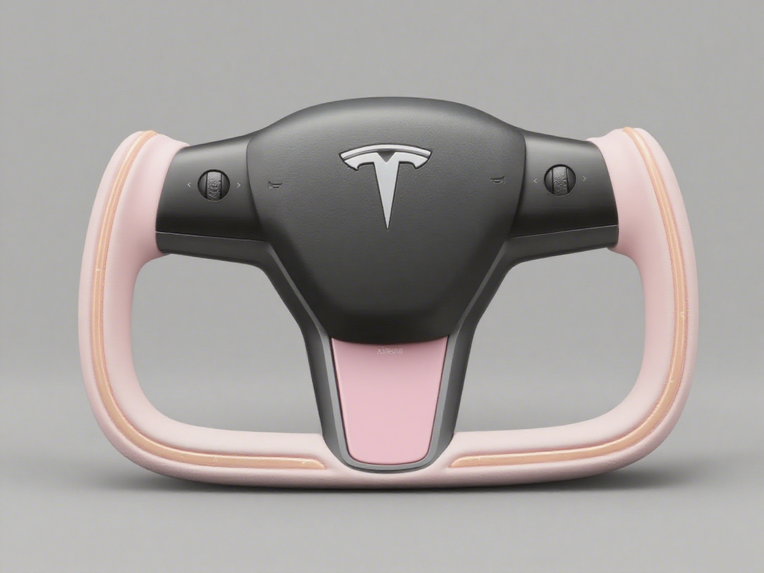 Pink and light beige Tesla Model Y Yoke Steering Wheel(2020-2024) Axeco