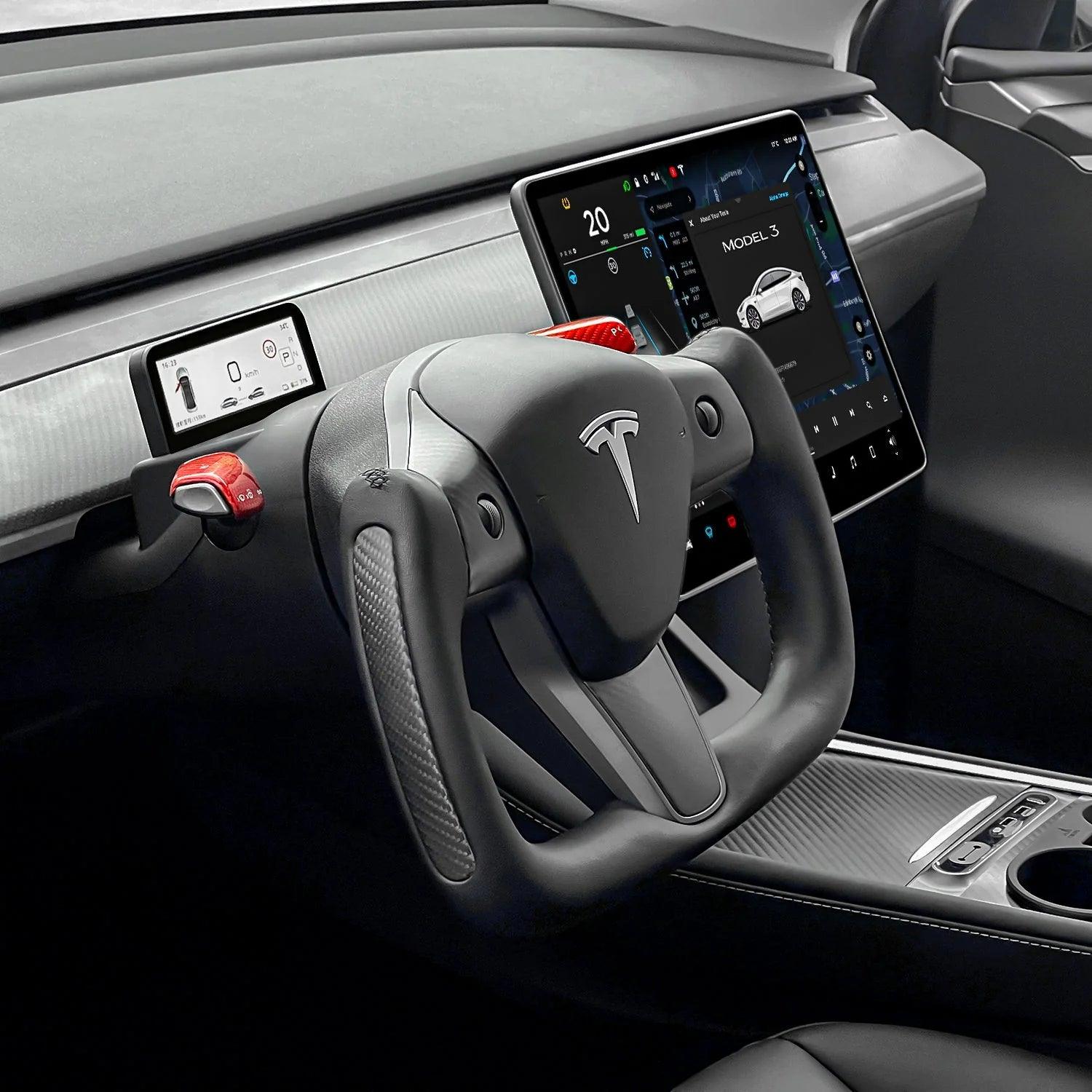 Yoke Carbon Fiber Steering Wheel for Tesla Model 3-Customize - Axeco