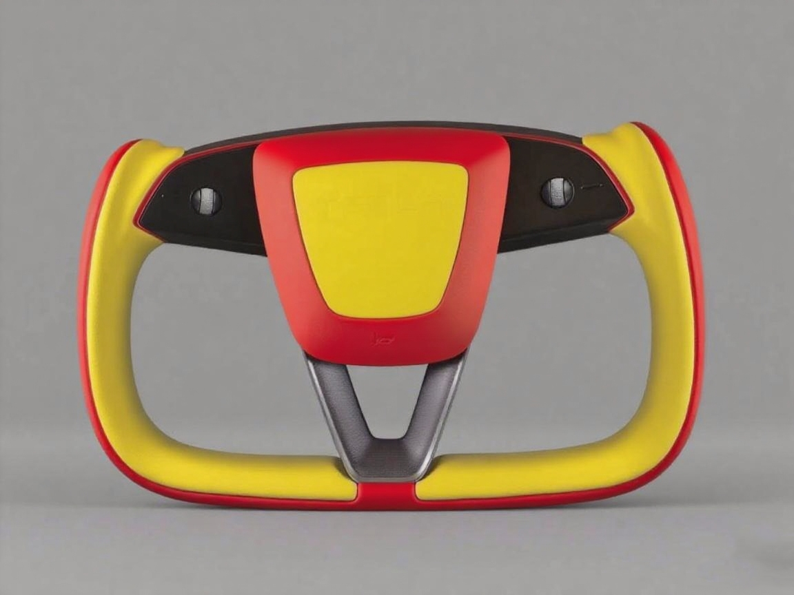 Red and yellow Carbon Fiber Tesla model 3 highland YOKE Steering Wheel(2023.9+) Axeco