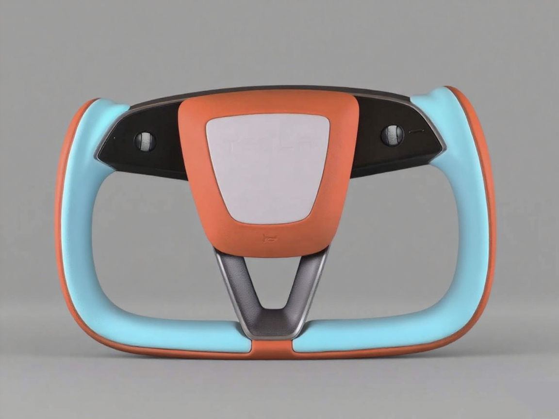 Light blue and orange Carbon Fiber Tesla model 3 highland YOKE Steering Wheel(2023.9+) Axeco