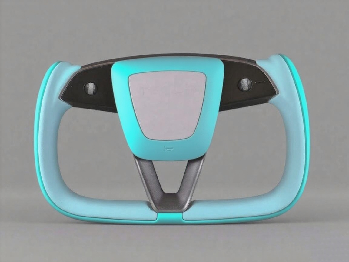 Light blue and lake blue Carbon Fiber Tesla model 3 highland YOKE Steering Wheel(2023.9+) Axeco
