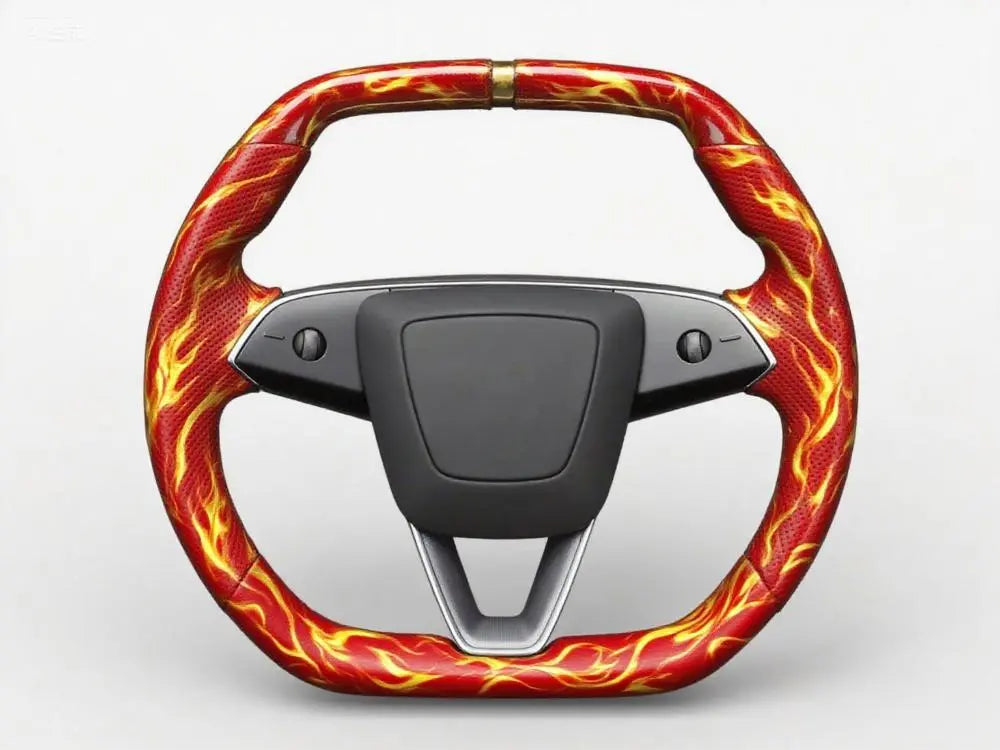 Flame-Pattern-on-Tesla-Steering-Wheel-Setting-Driving-Passion-Ablaze Axeco