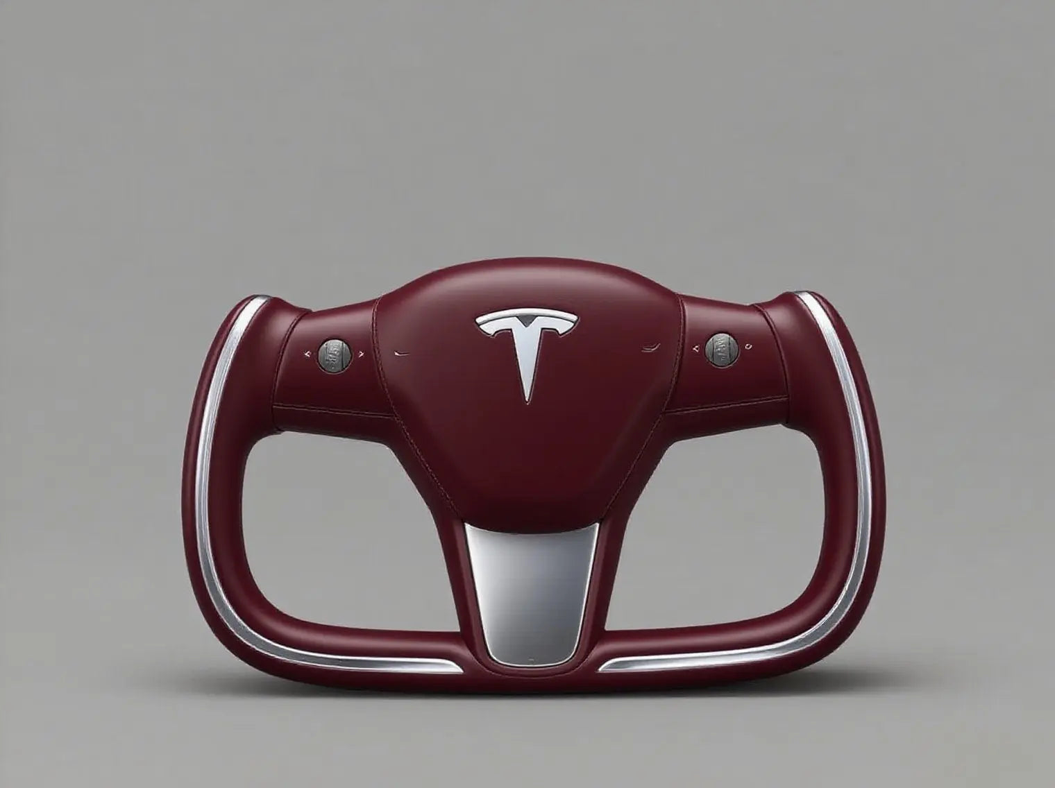 Glossy-Burgundy-Tesla-Steering-Wheel-Exuding-Timeless-Opulence Axeco