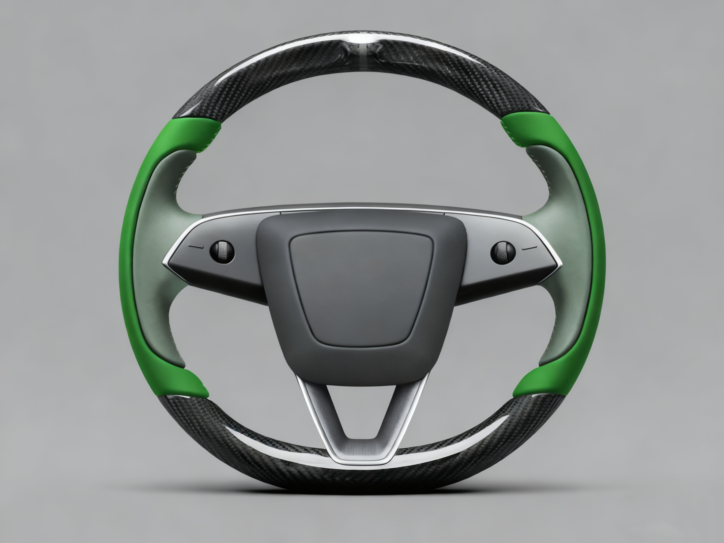 Emerald green and light grayish green Carbon Fiber Tesla model 3 highland Steering Wheel -Track Master(2023.9+) Axeco