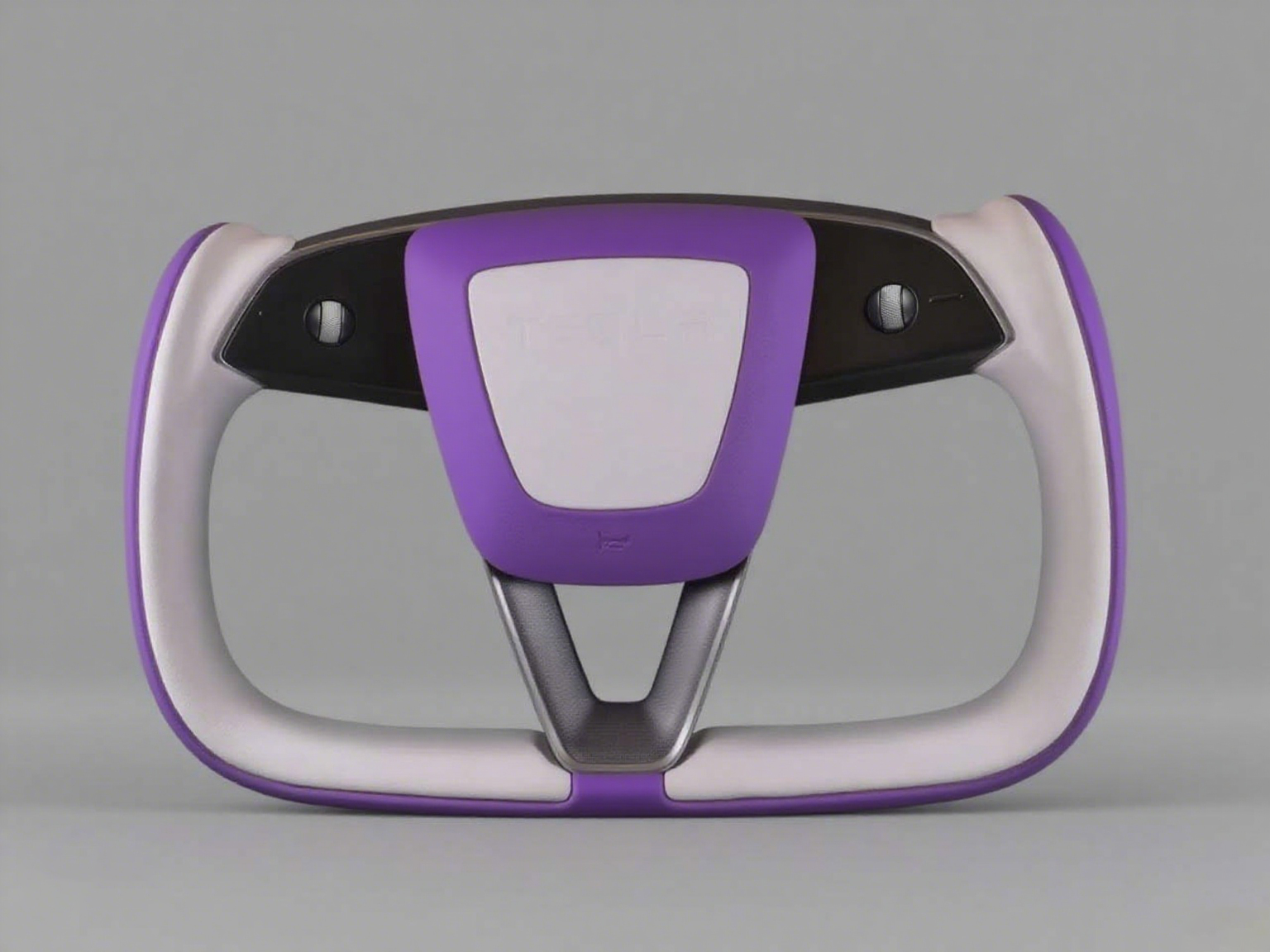 Purple and light gray Carbon Fiber Tesla model 3 highland YOKE Steering Wheel(2023.9+) Axeco