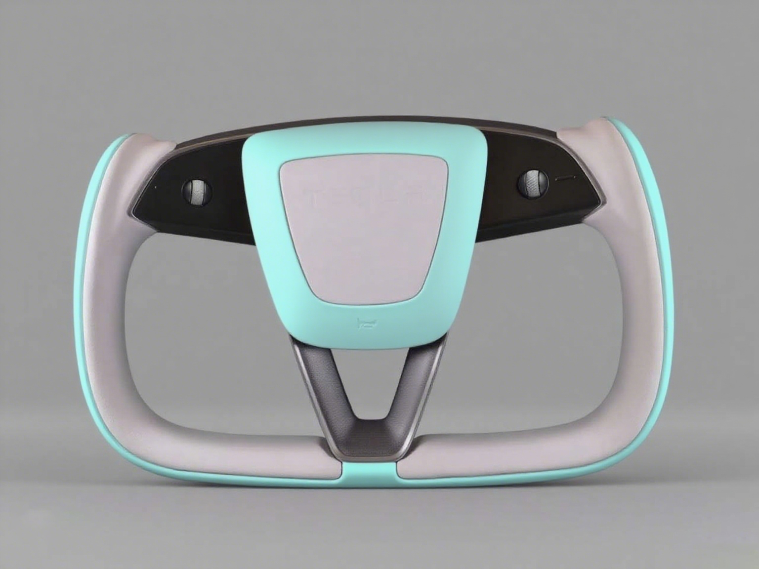 Mint green and light gray Mint green and gray Carbon Fiber Tesla model 3 highland YOKE Steering Wheel(2023.9+) Axeco