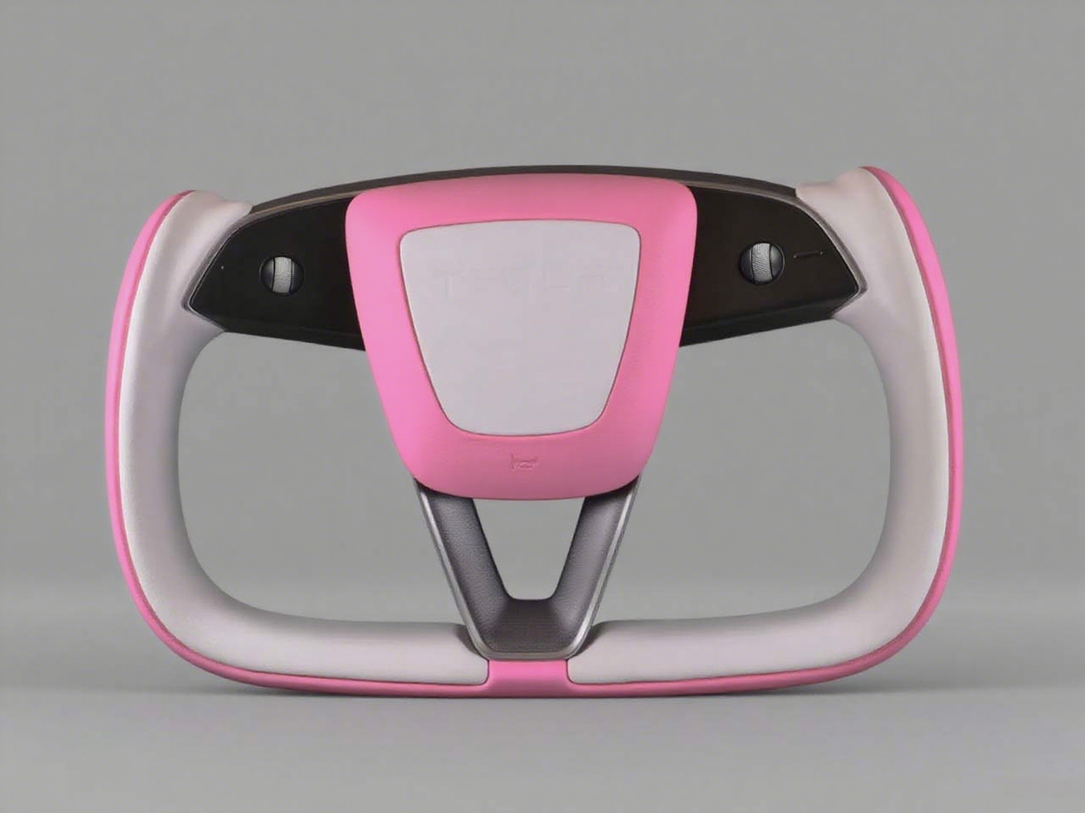 Pink and light gray Carbon Fiber Tesla model 3 highland YOKE Steering Wheel(2023.9+) Axeco