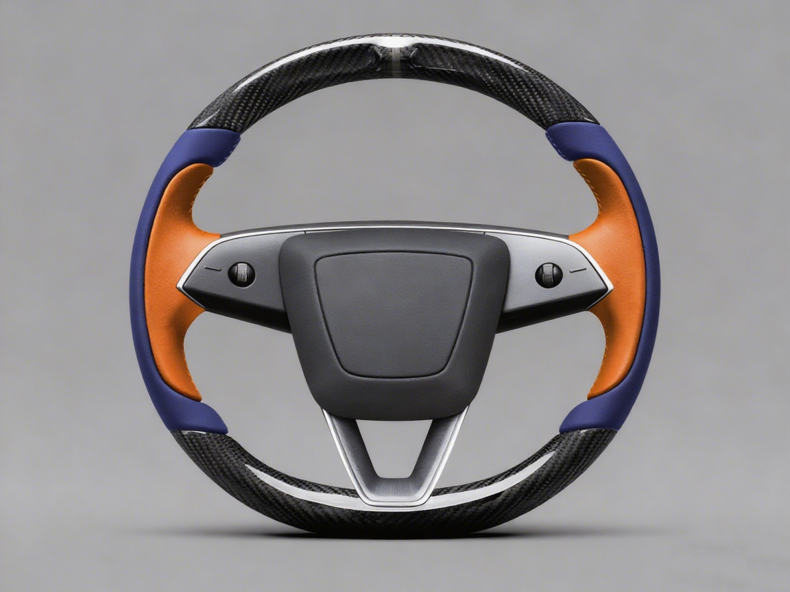 Deep sea blue and bright orange Carbon Fiber Tesla model 3 highland Steering Wheel -Track Master(2023.9+) Axeco
