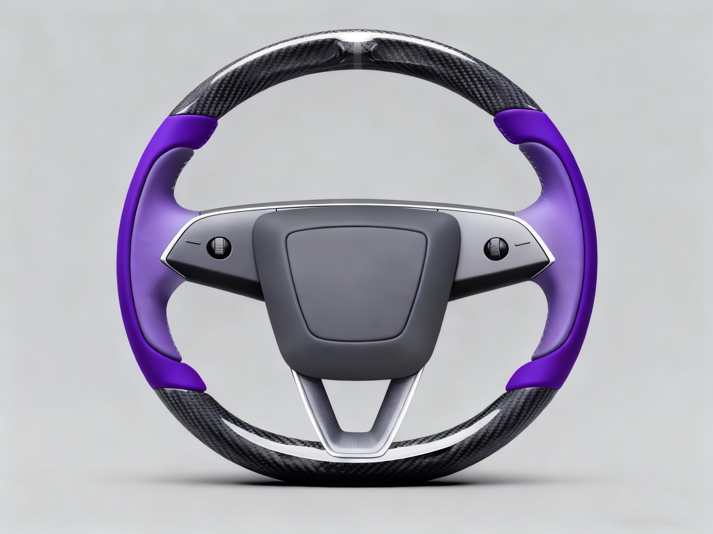 Deep purple and light purple Carbon Fiber Tesla model 3 highland Steering Wheel -Track Master(2023.9+) Axeco